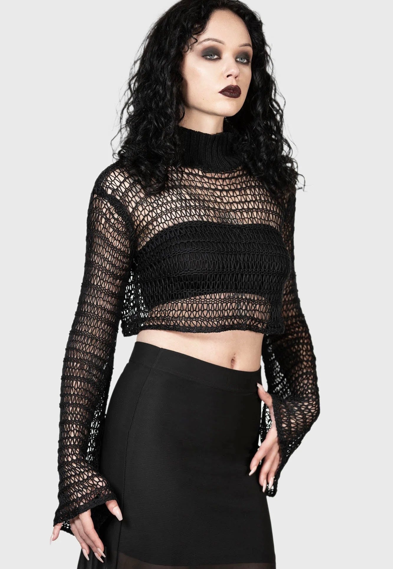 Killstar - Reacher Crop Black - Pullover | Women-Image