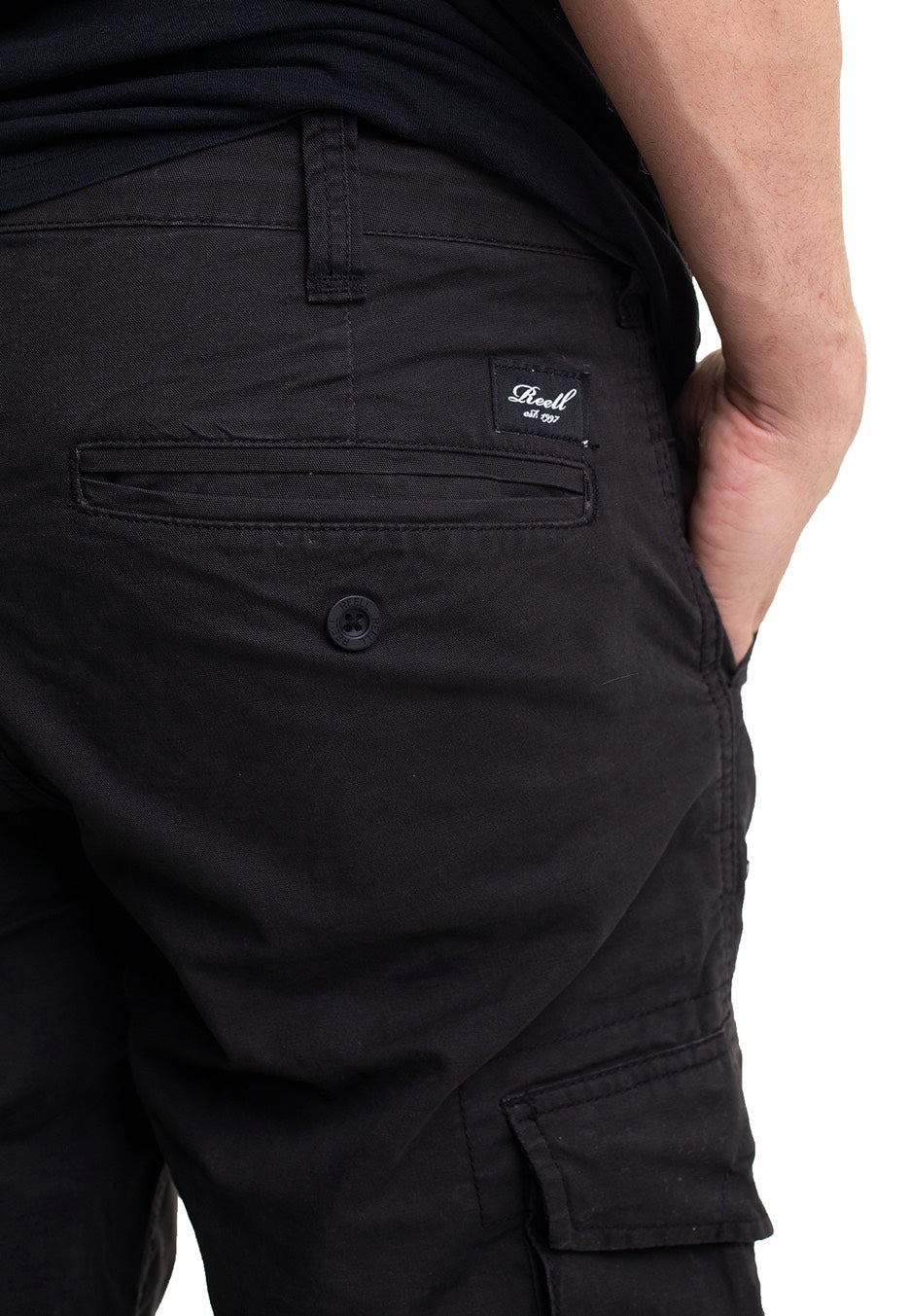 REELL - Flex Cargo LC Black Canvas - Pants | Men-Image