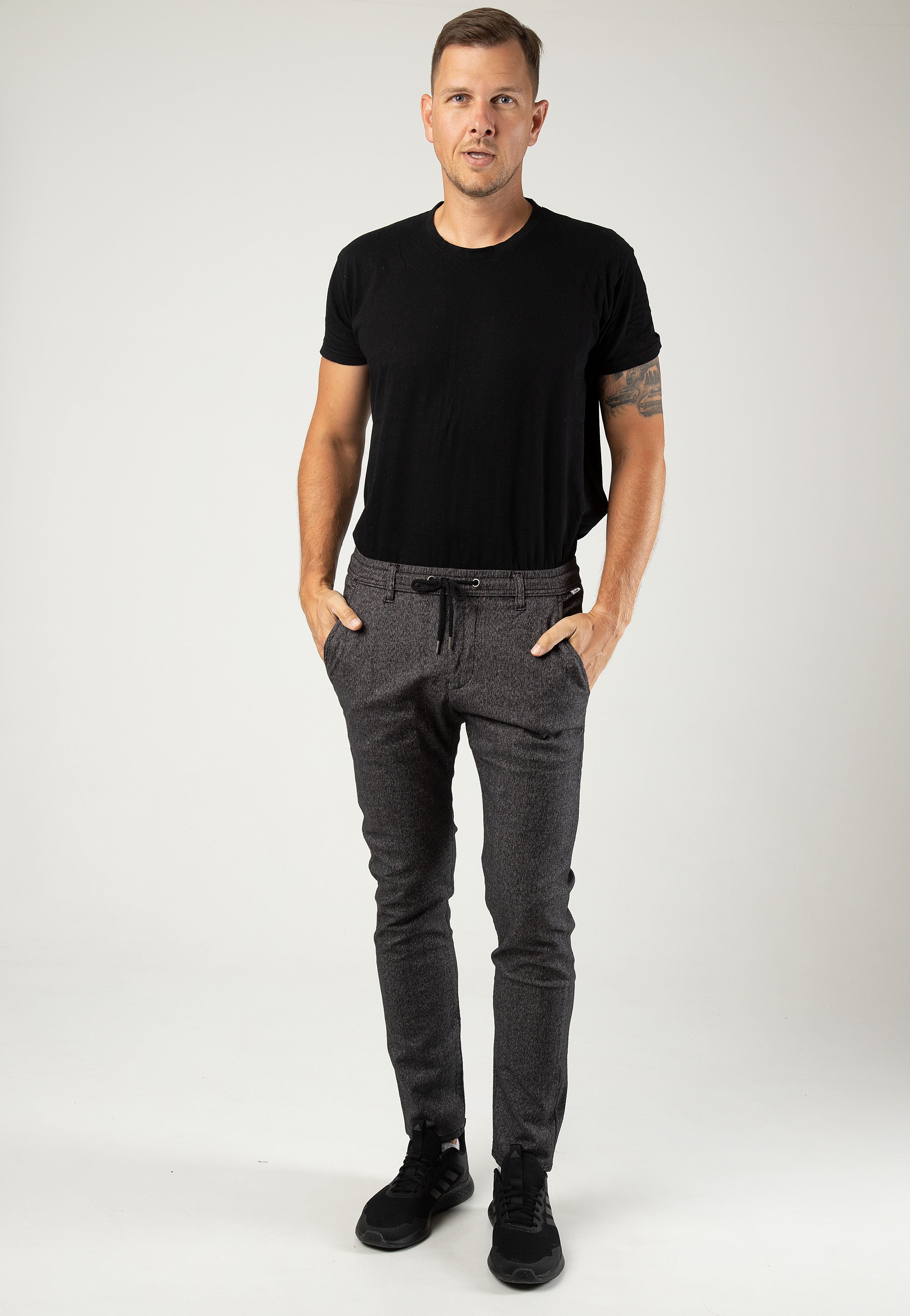 REELL - Reflex Chino Easy Pant Dark Grey Herringbone - Pants | Men-Image