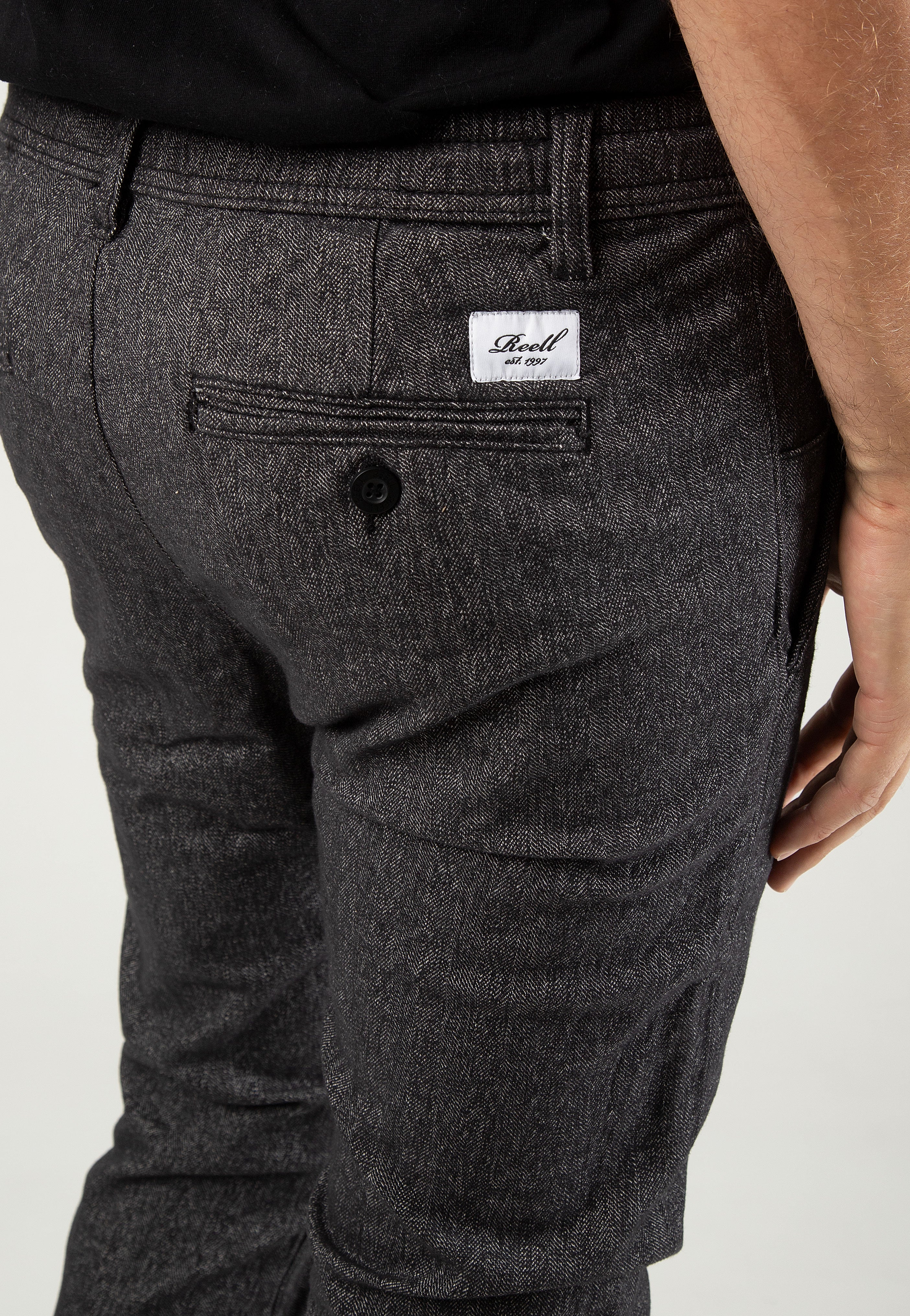 REELL - Reflex Chino Easy Pant Dark Grey Herringbone - Pants | Men-Image