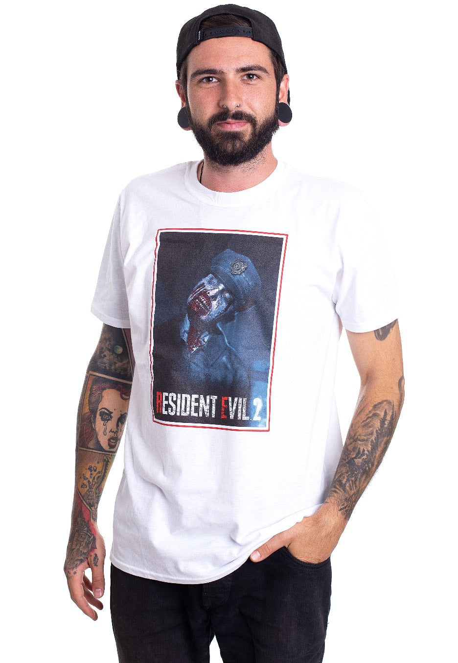 Resident Evil - 2 Remake Zombie Cop White - T-Shirt | Men-Image