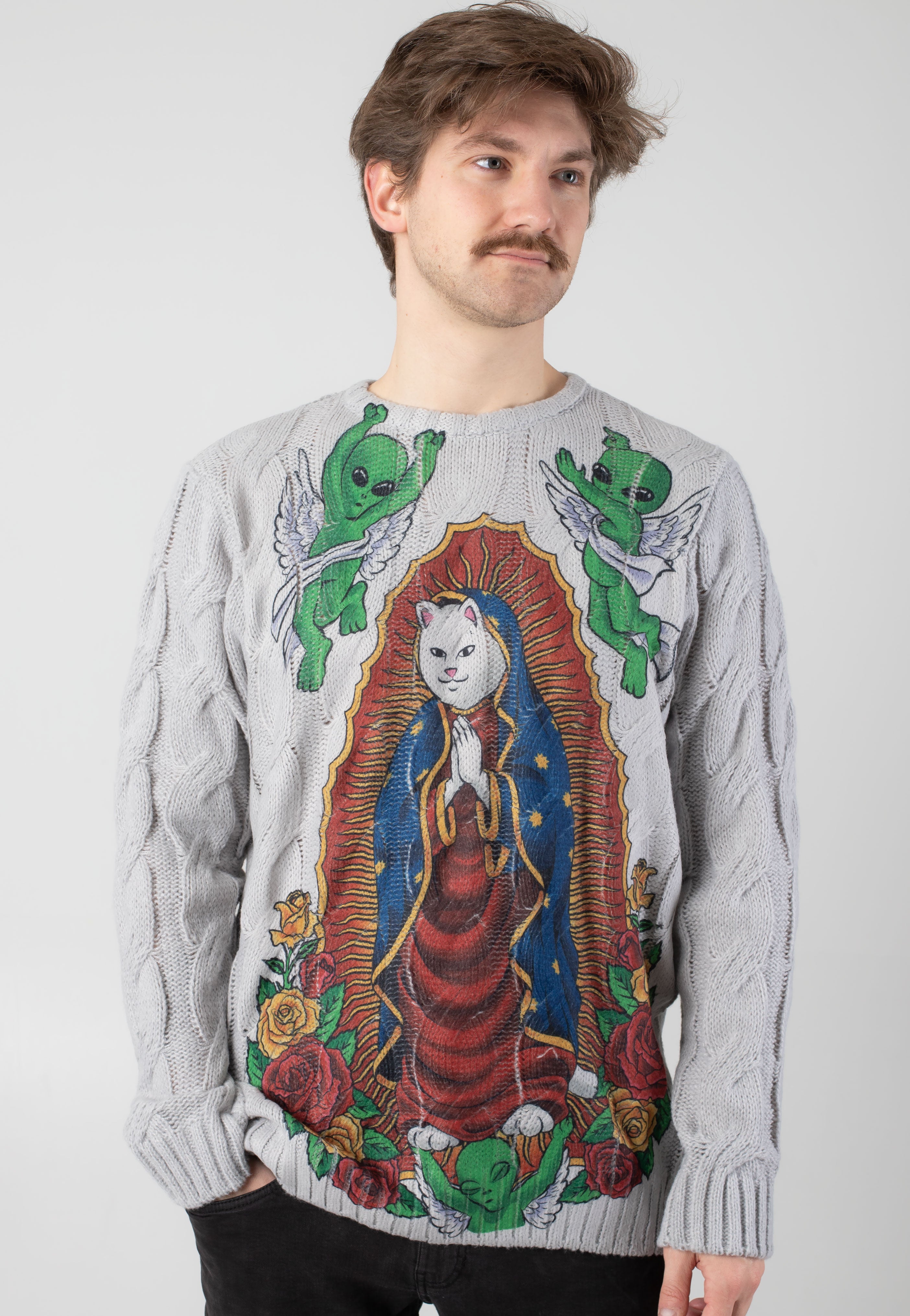 RIPNDIP - Mother Nerm Knit Grey - Sweater | Men-Image