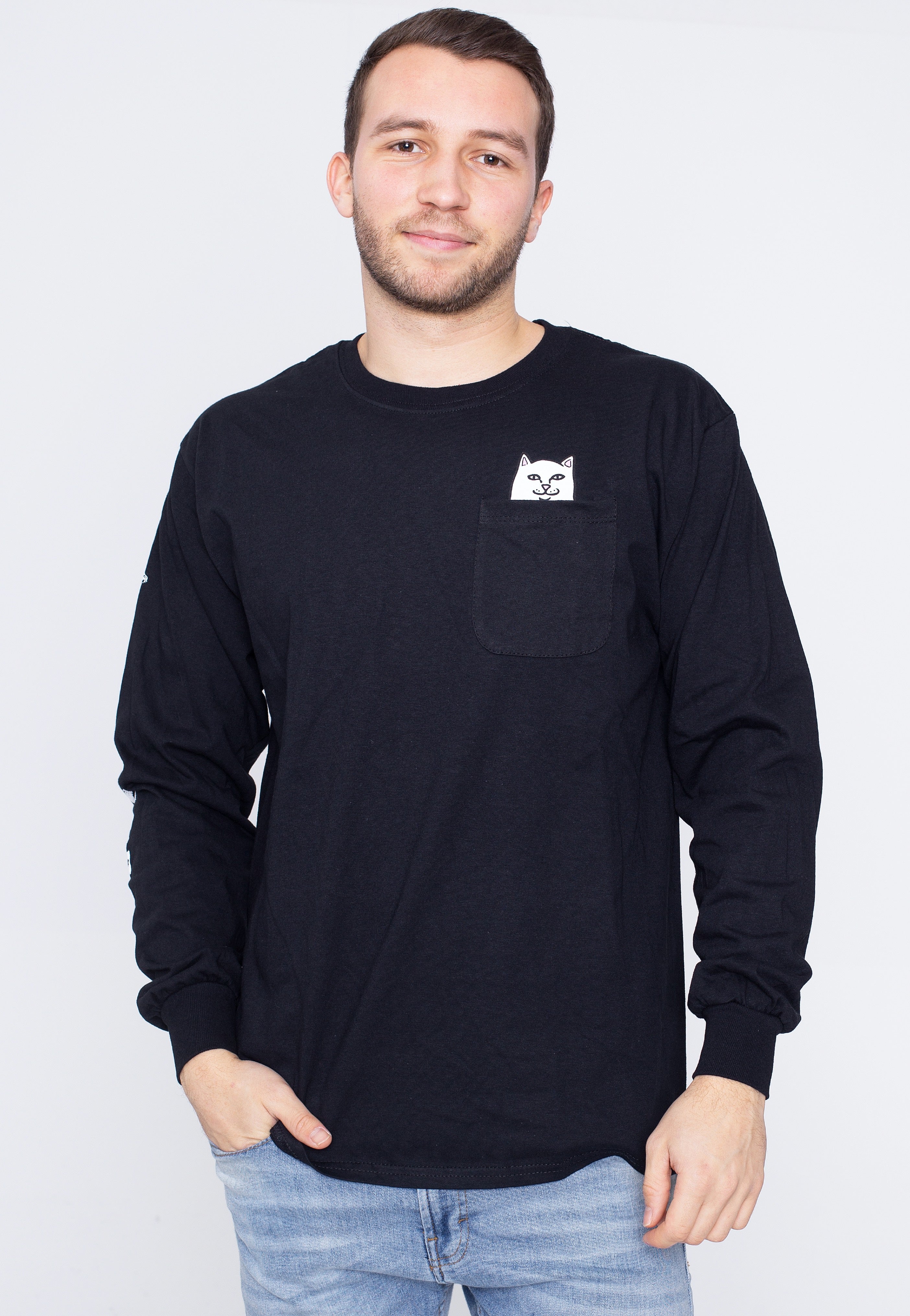 RIPNDIP - Lord Nermal Pocket Black - Longsleeve | Men-Image