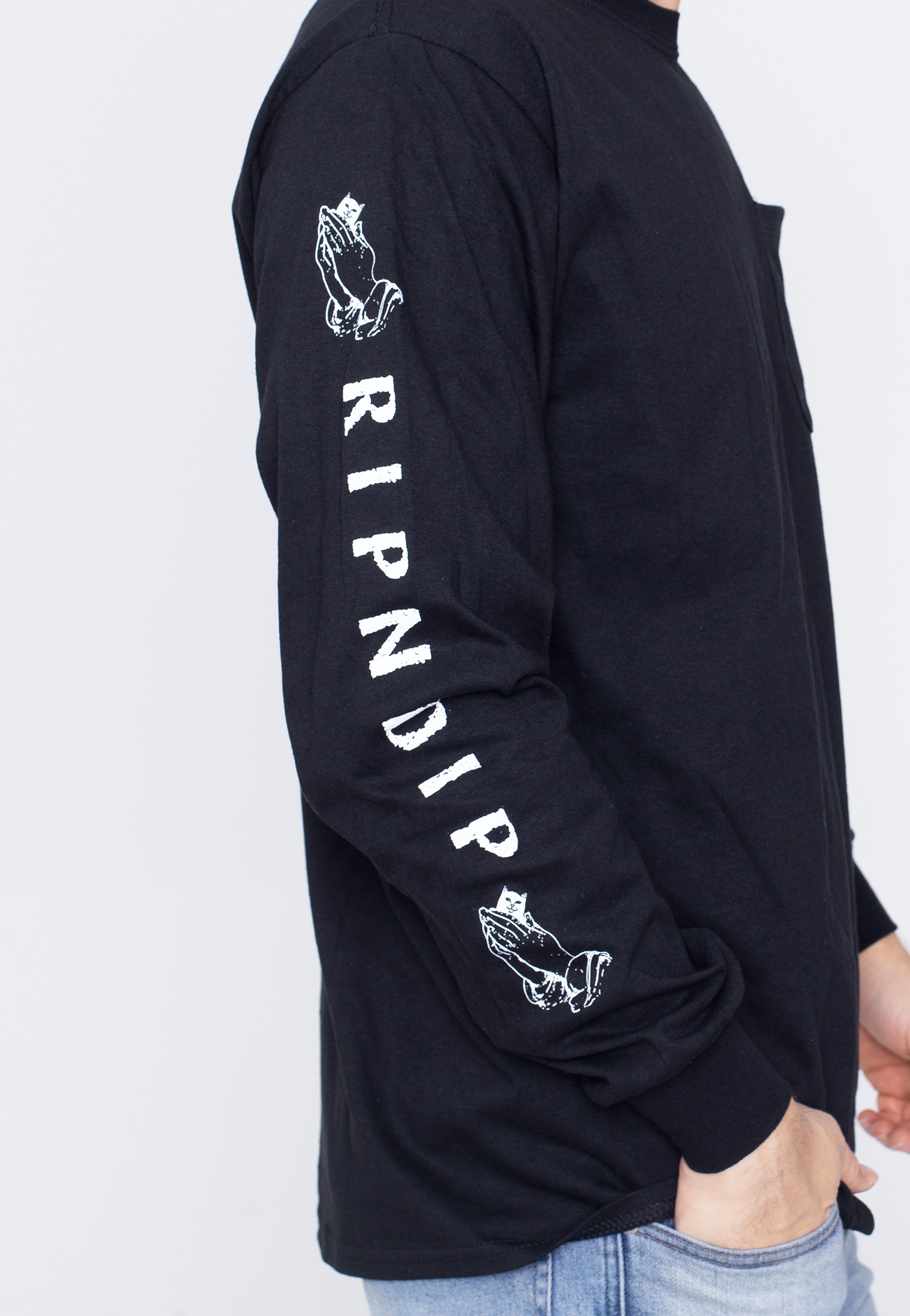 RIPNDIP - Lord Nermal Pocket Black - Longsleeve | Men-Image