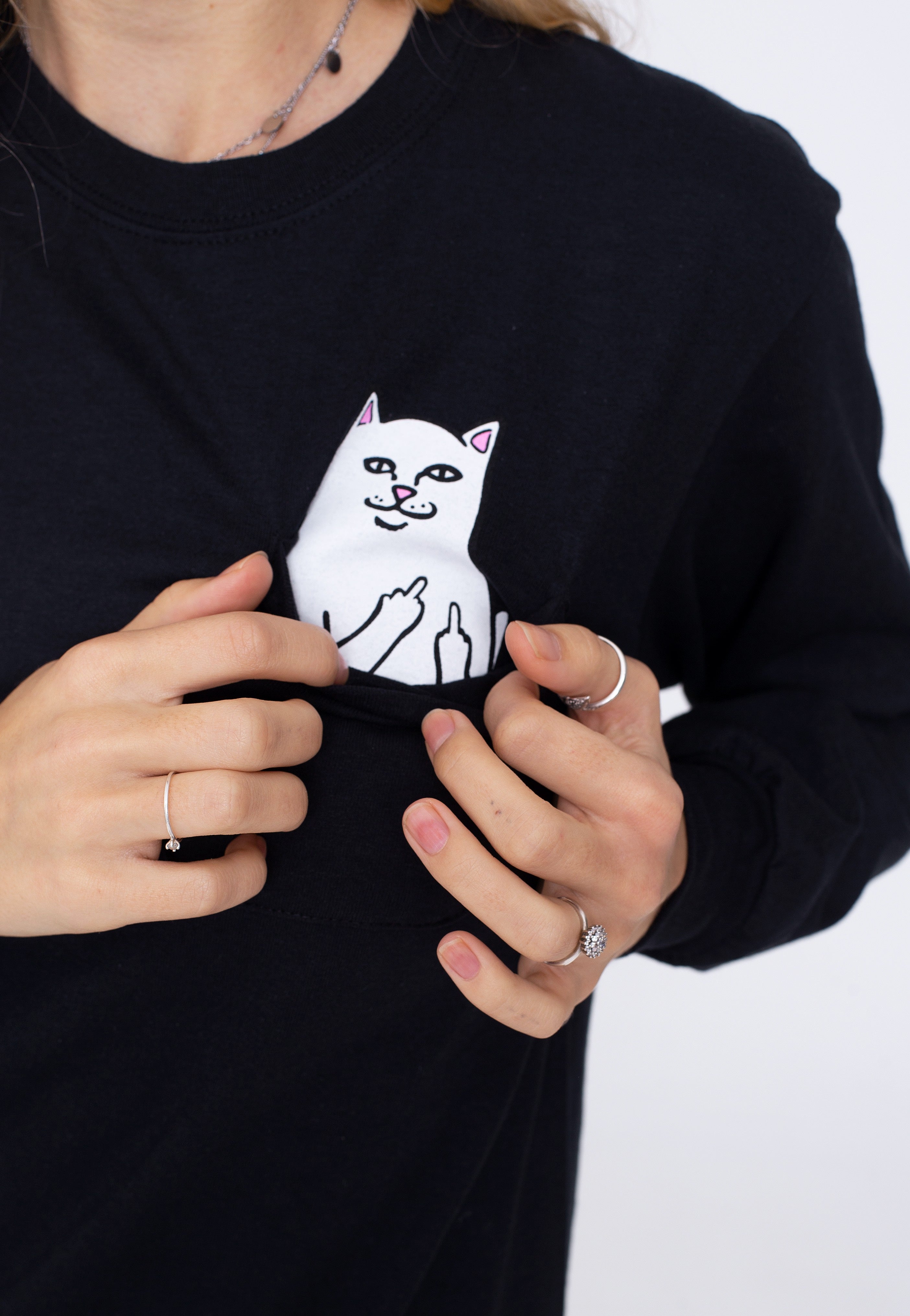 RIPNDIP - Lord Nermal Pocket Black - Longsleeve | Women-Image