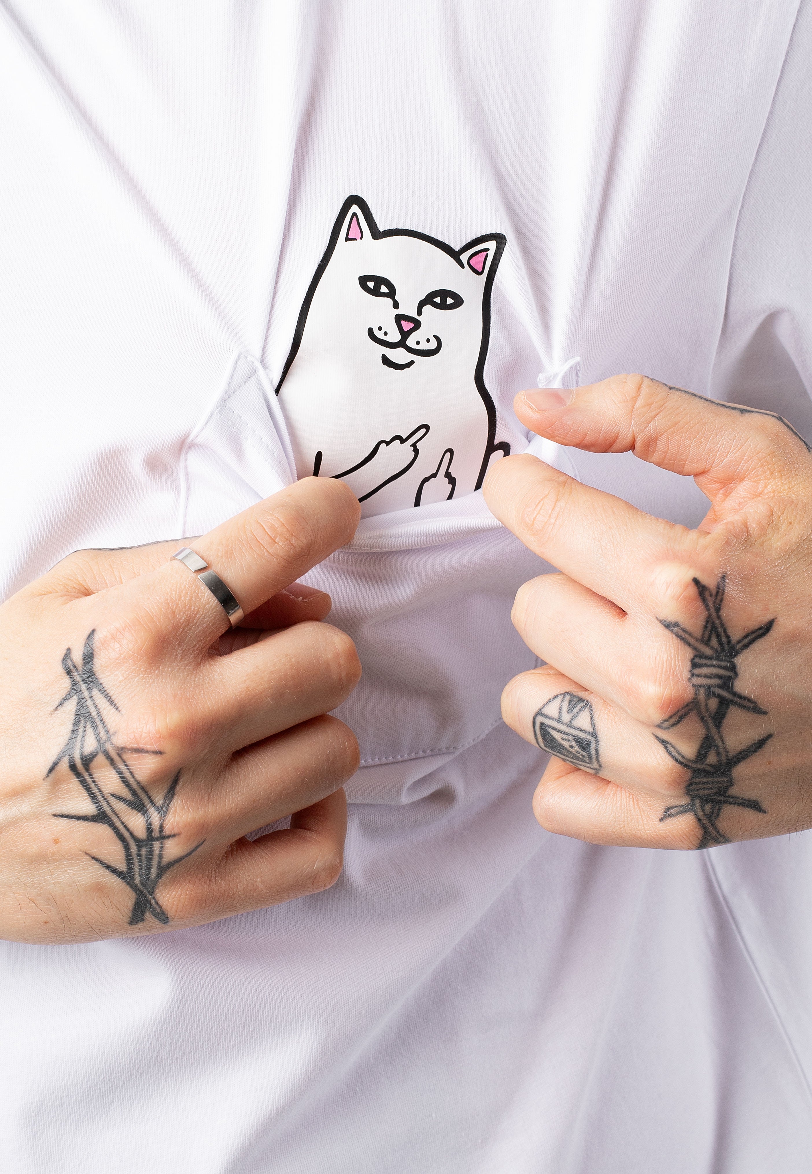 RIPNDIP - Lord Nermal Pocket White - T-Shirt | Men-Image