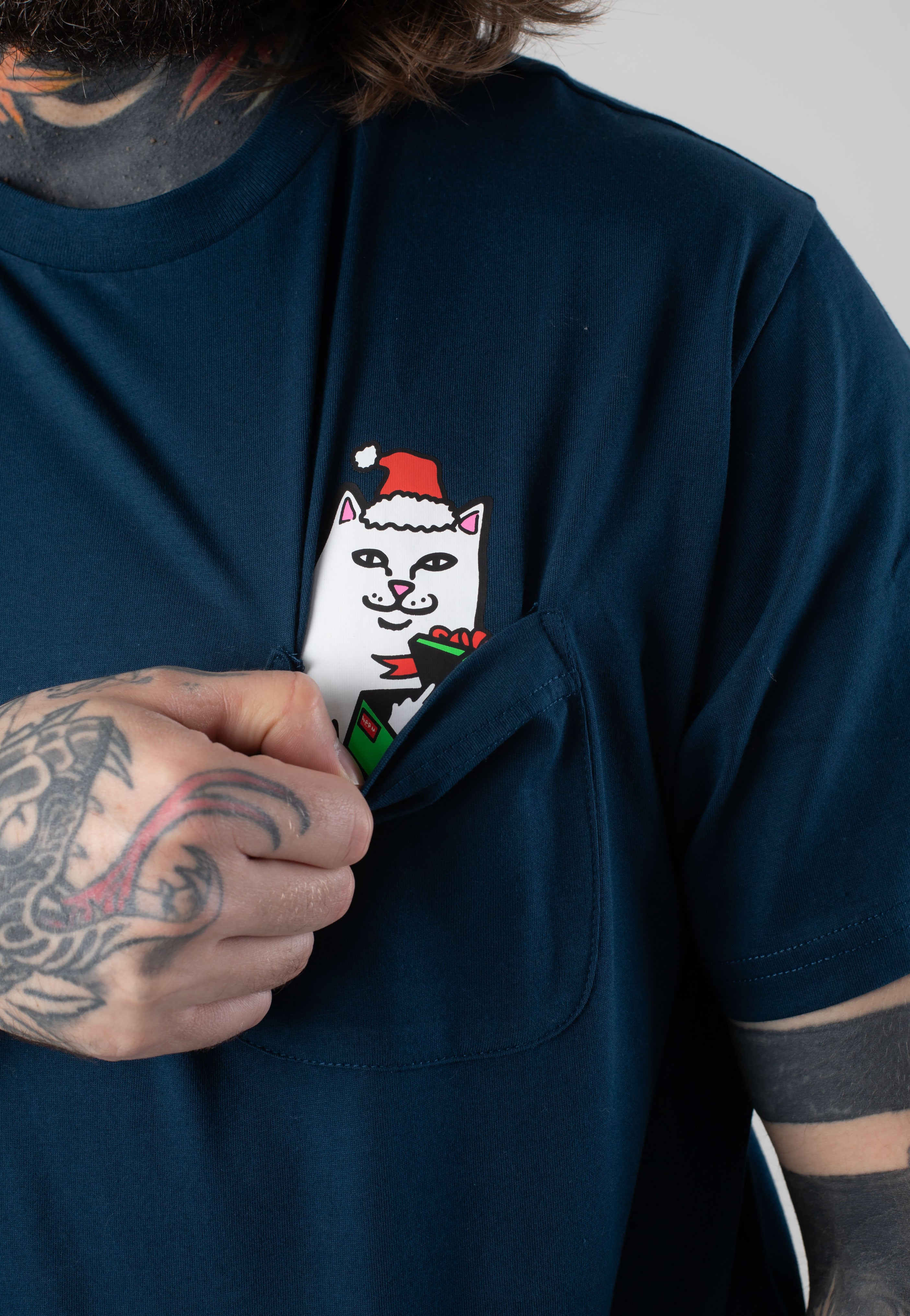 RIPNDIP - Secret Santa Pocket Navy - T-Shirt | Men-Image