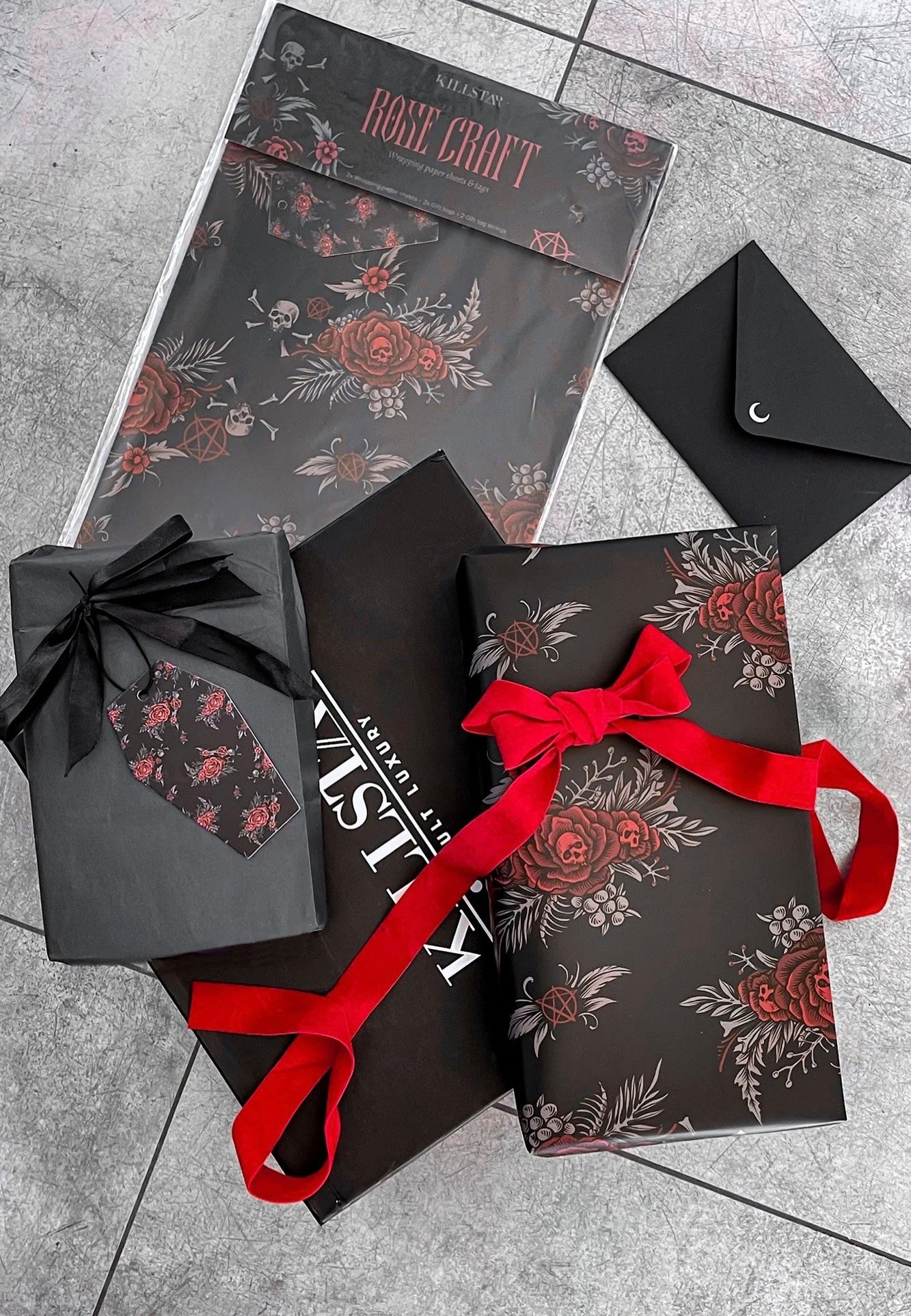 Killstar - Rose Craft Black - Wrapping Paper | Neutral-Image