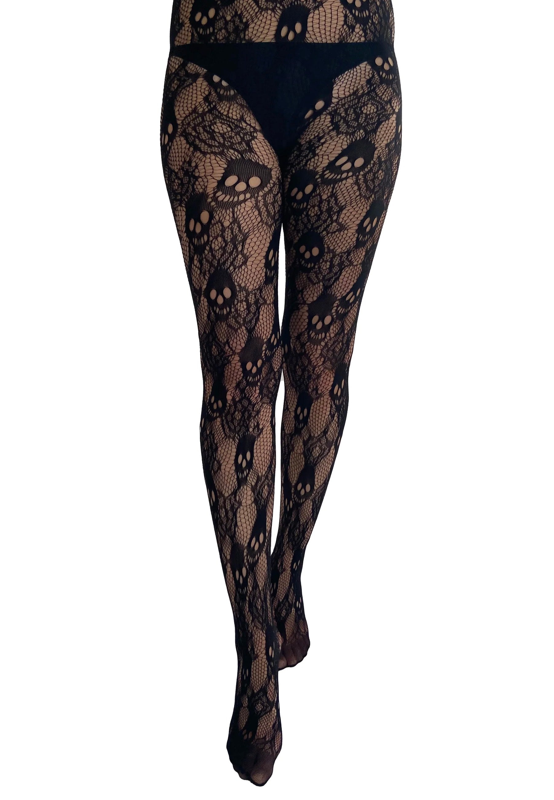 Pamela Mann - Rose Skull Net Black - Tights | Women-Image