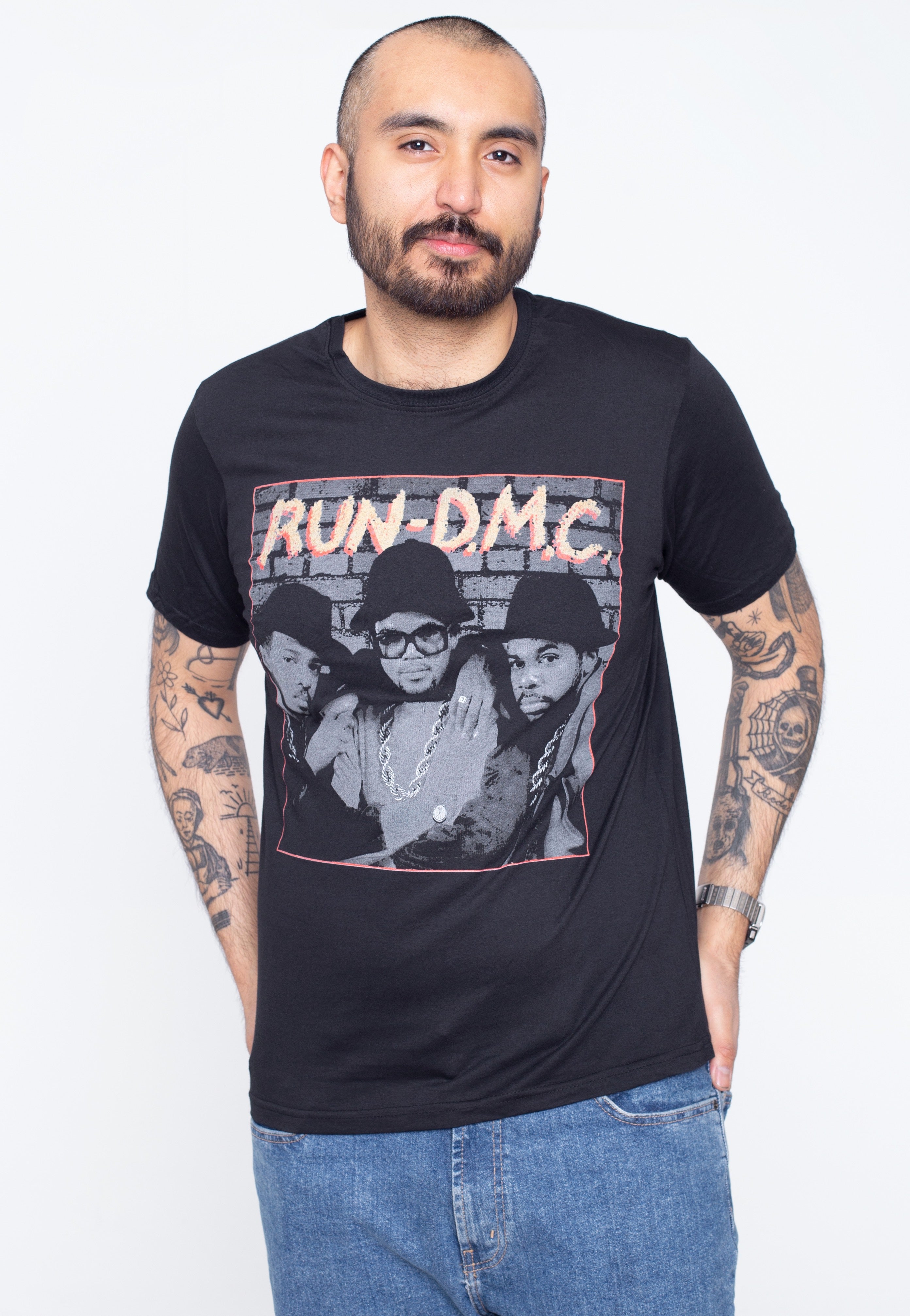 Run DMC - B&W Photo - T-Shirt | Men-Image