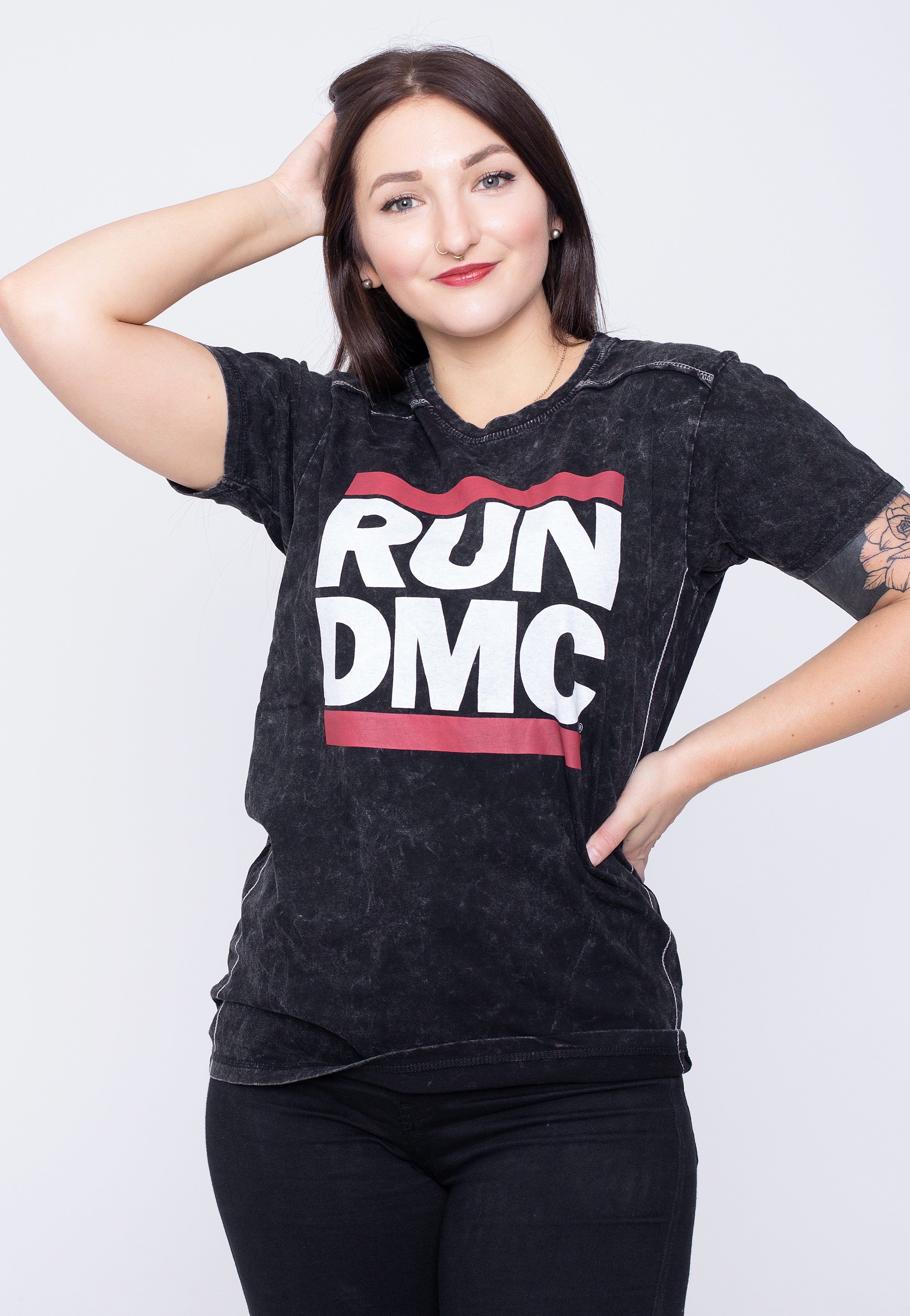 Run DMC - Logo Snow Wash - T-Shirt | Women-Image