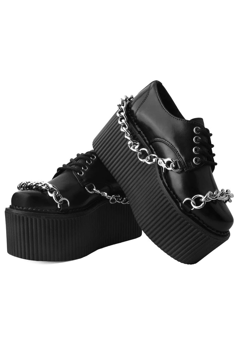 T.U.K. - Sratocreeper Chains Black Brush Off Pu - Girl Shoes | Women-Image