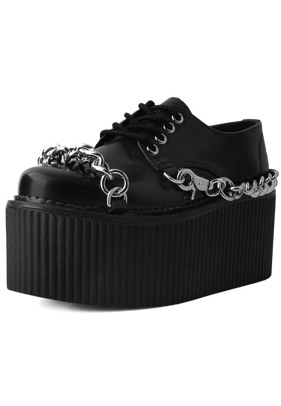 T.U.K. - Sratocreeper Chains Black Brush Off Pu - Girl Shoes | Women-Image