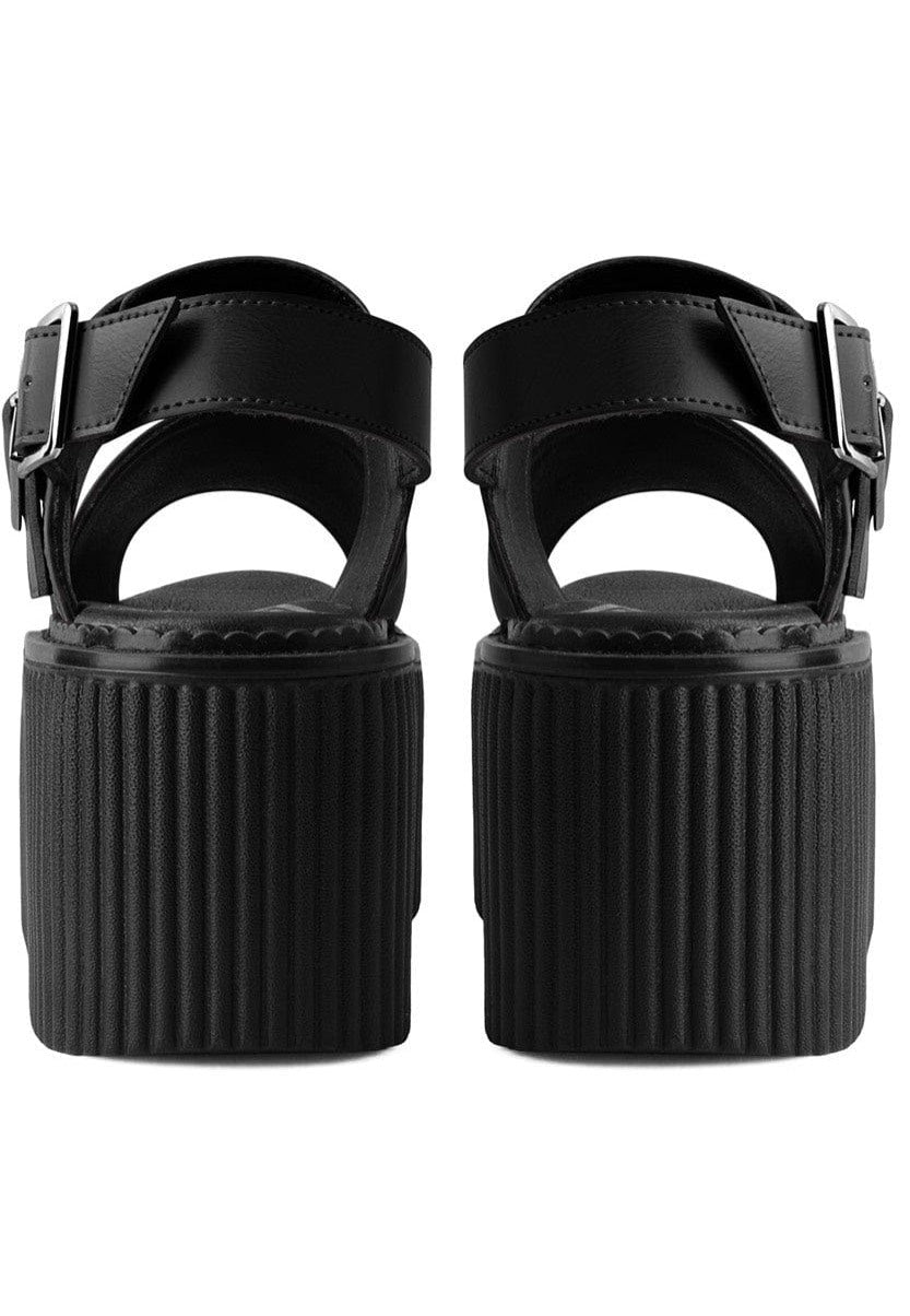 T.U.K. - Stratcreeper Buckled Sandal Brush Black Pu - Girl Sandals | Women-Image