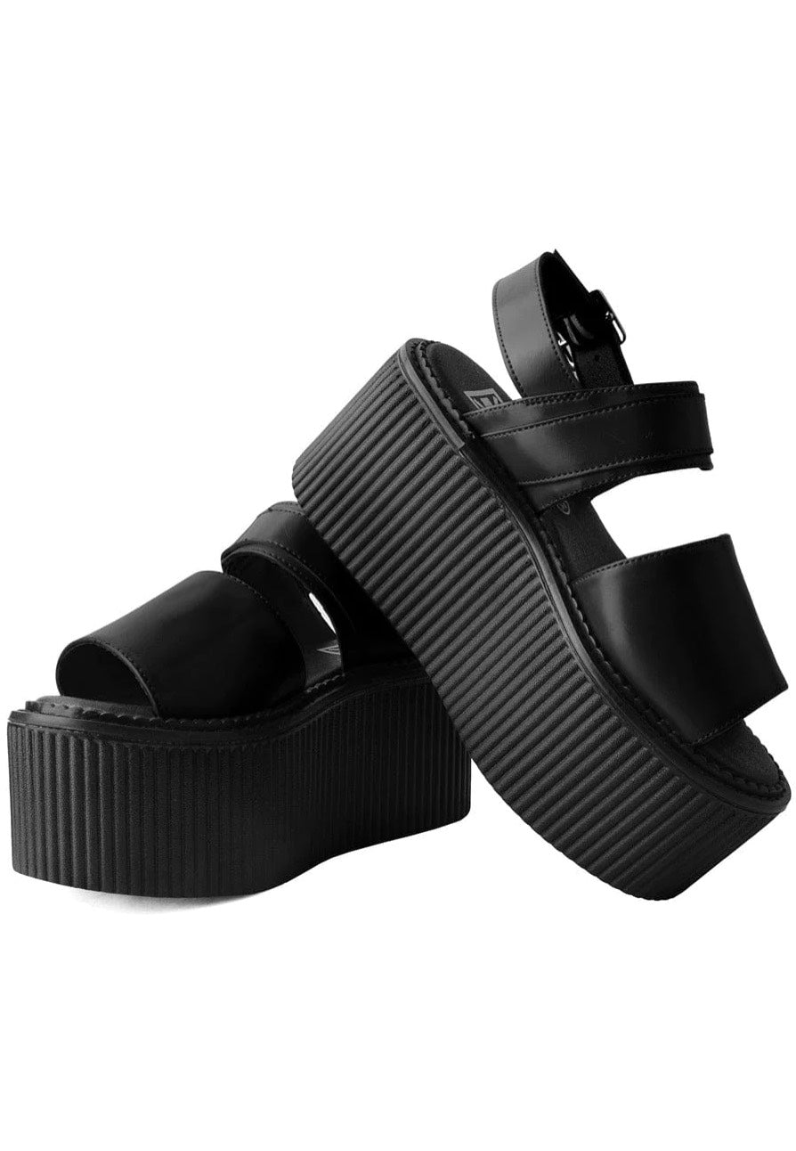 T.U.K. - Stratcreeper Buckled Sandal Brush Black Pu - Girl Sandals | Women-Image