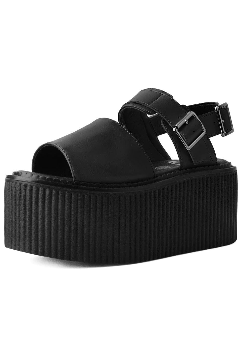 T.U.K. - Stratcreeper Buckled Sandal Brush Black Pu - Girl Sandals | Women-Image