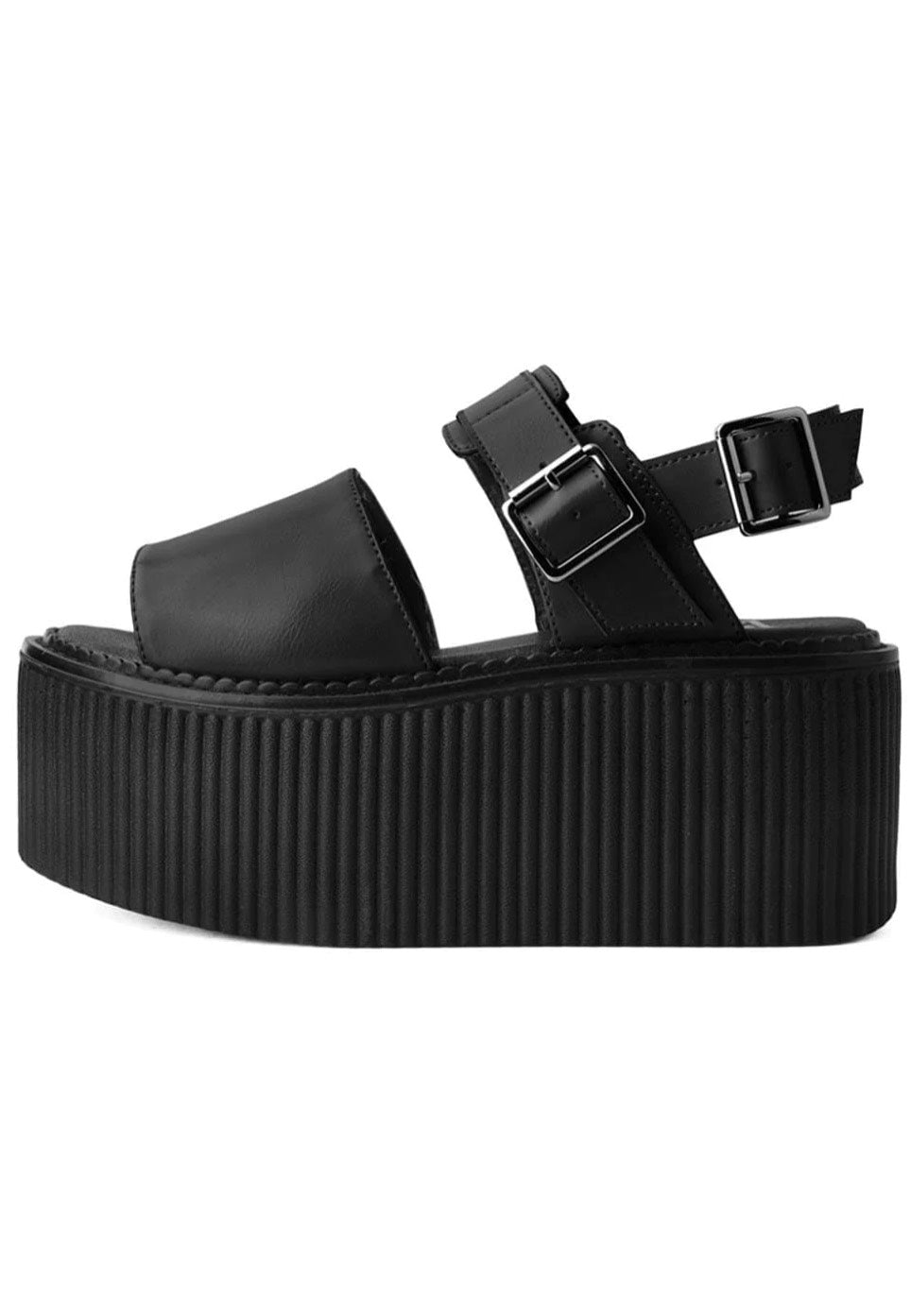 T.U.K. - Stratcreeper Buckled Sandal Brush Black Pu - Girl Sandals | Women-Image