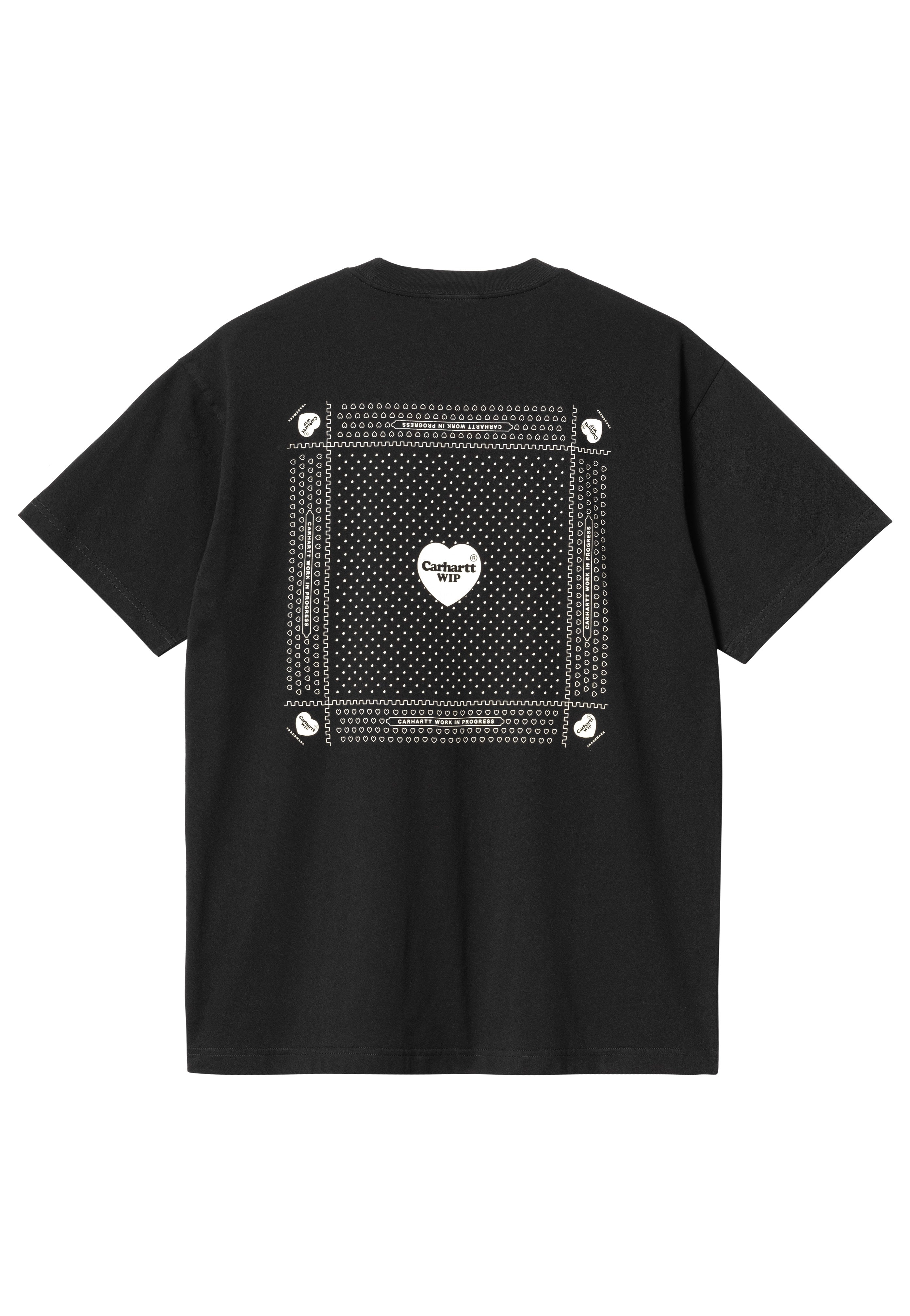 Carhartt WIP - Heart Bandana Stone Washed Black/White - T-Shirt | Men-Image