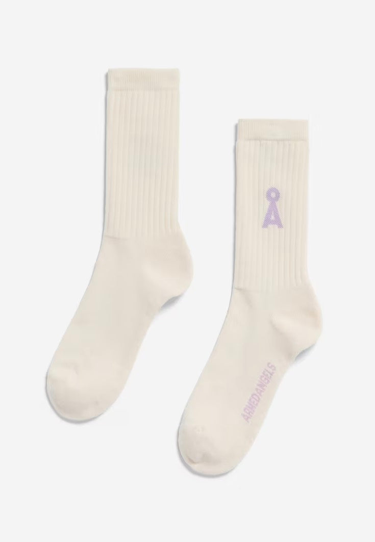 Armedangels - Saamus Bold Oatmilk/Lavender Light - Socks | Neutral-Image