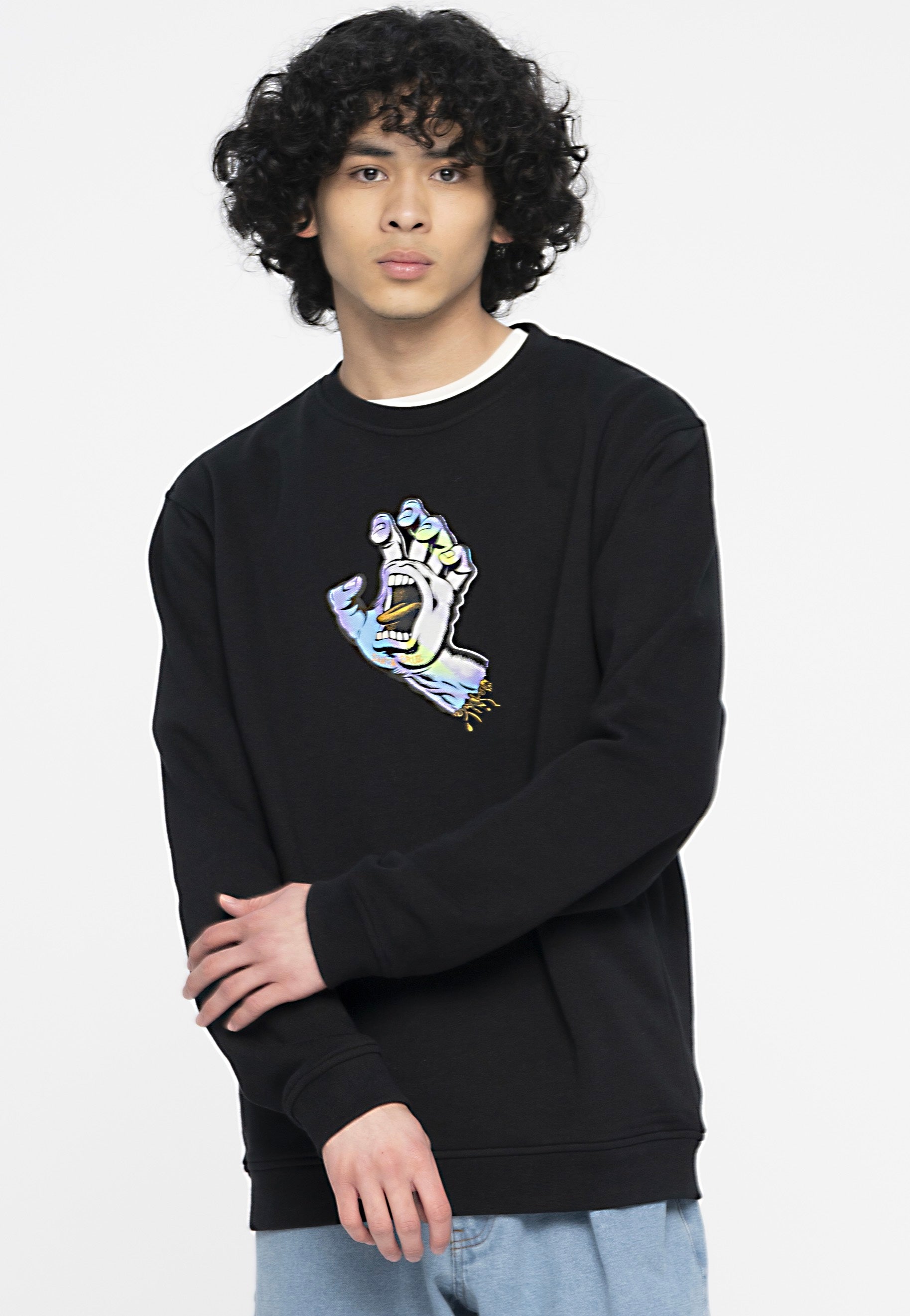 Santa Cruz - Holo Screaming Hand Front Black - Sweater | Men-Image