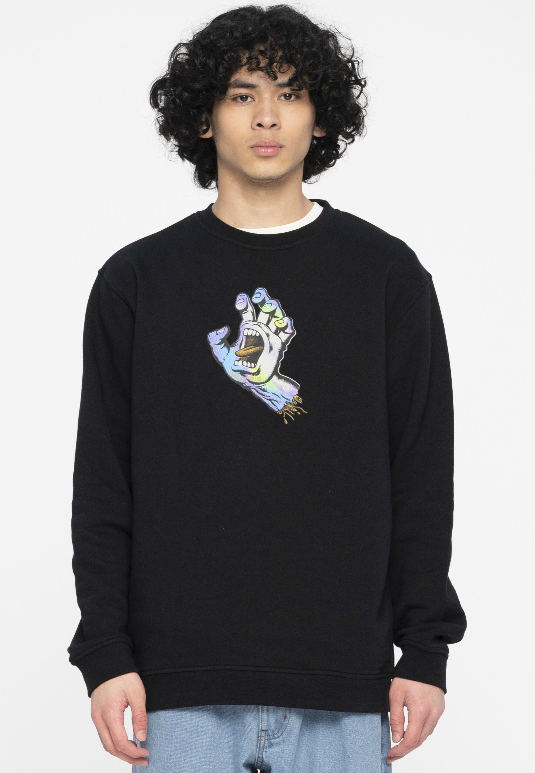 Santa Cruz - Holo Screaming Hand Front Black - Sweater | Men-Image