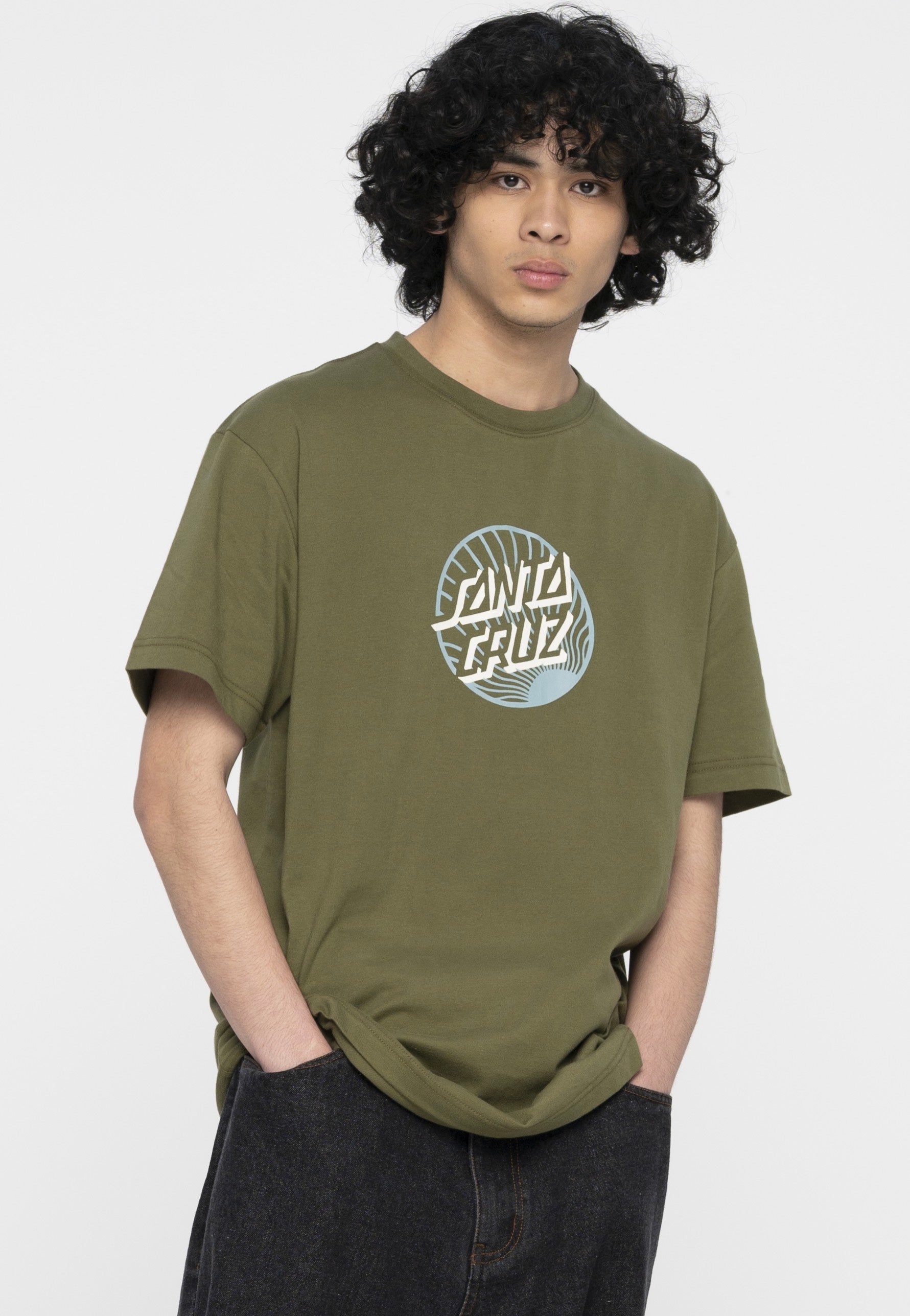 Santa Cruz - Retreat Dot Front Moss - T-Shirt | Men-Image