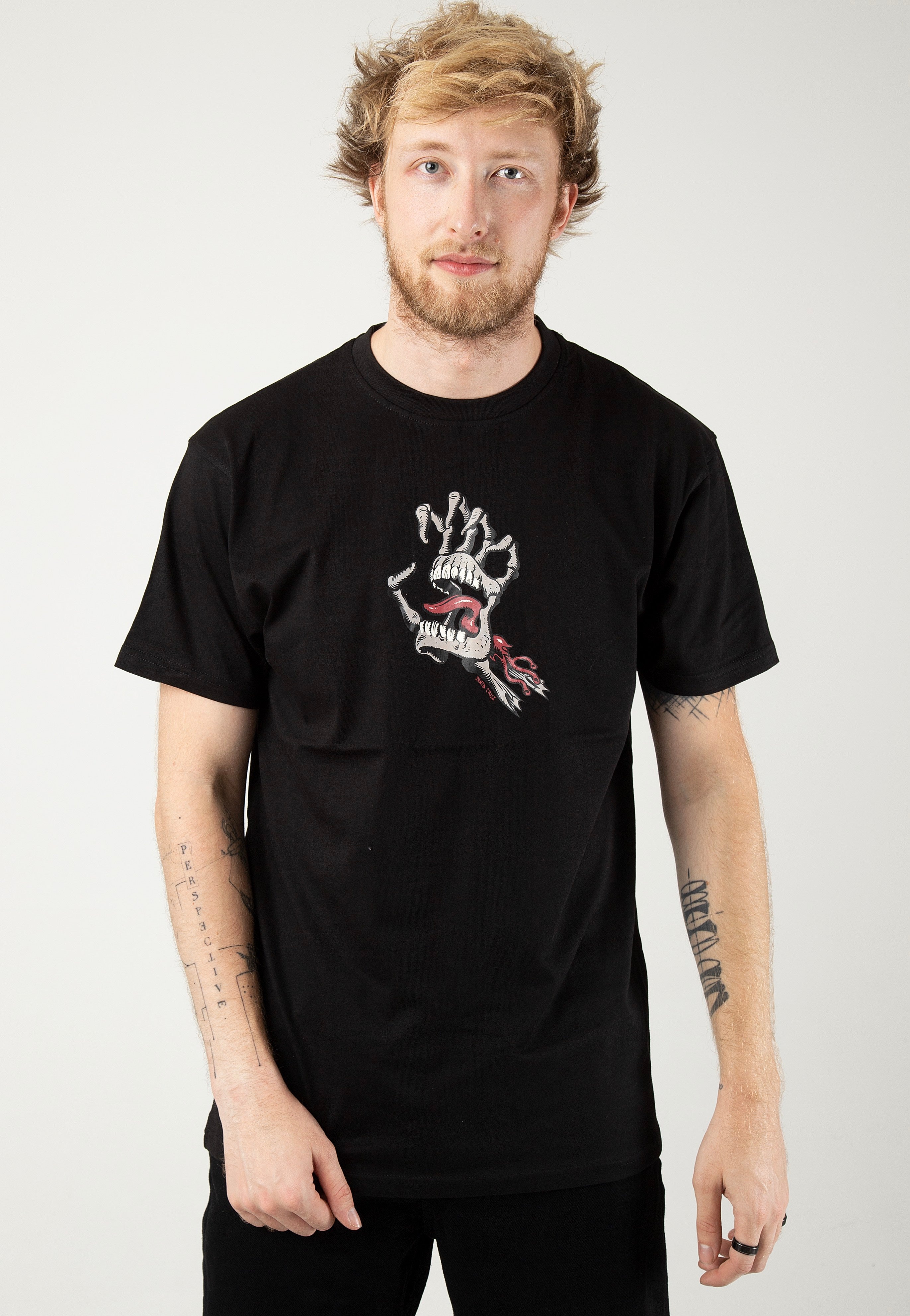 Santa Cruz - Bone Hand Cruz Front Black - T-Shirt | Men-Image