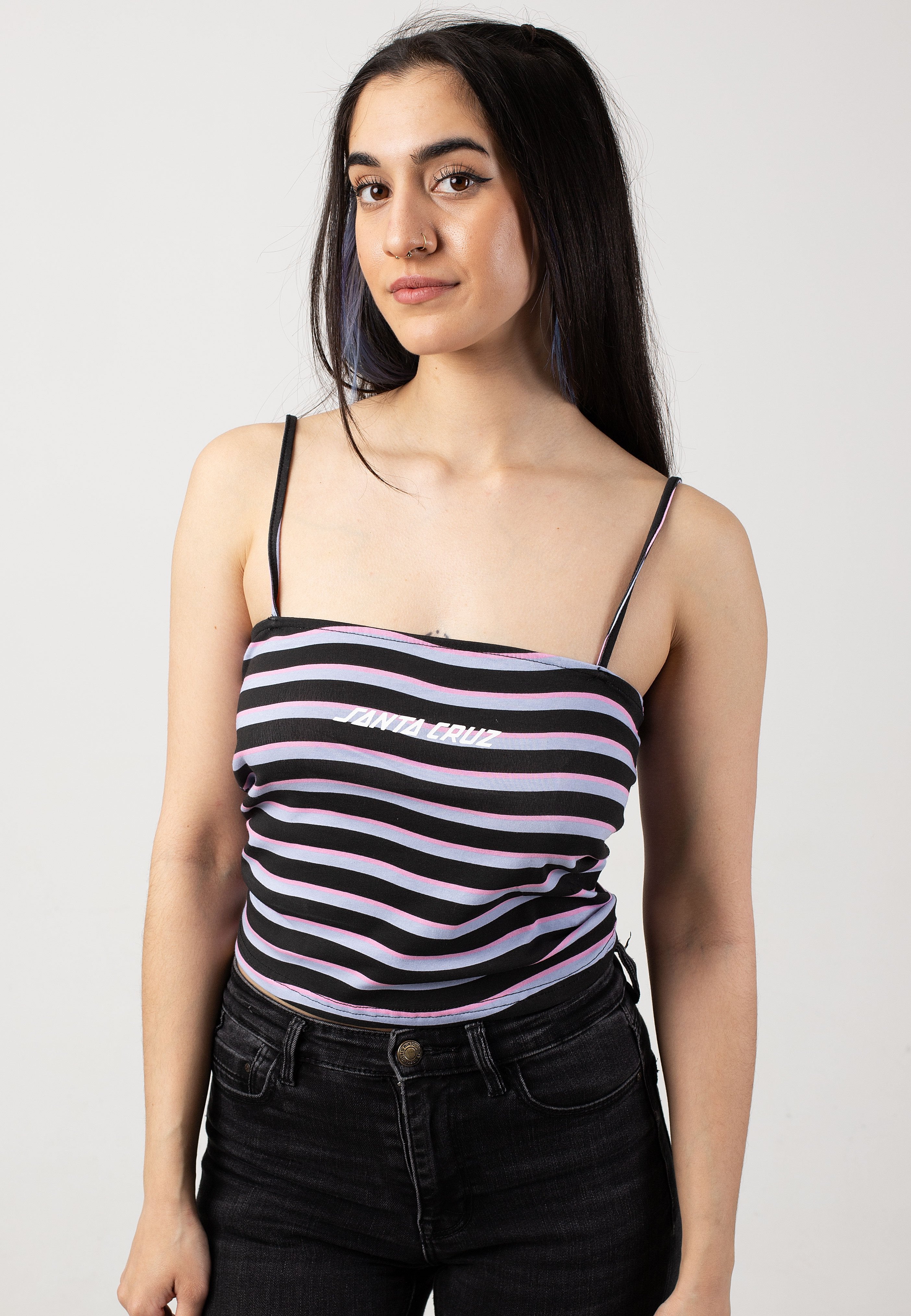 Santa Cruz - Strip Black Wave Stripe - Top | Women-Image