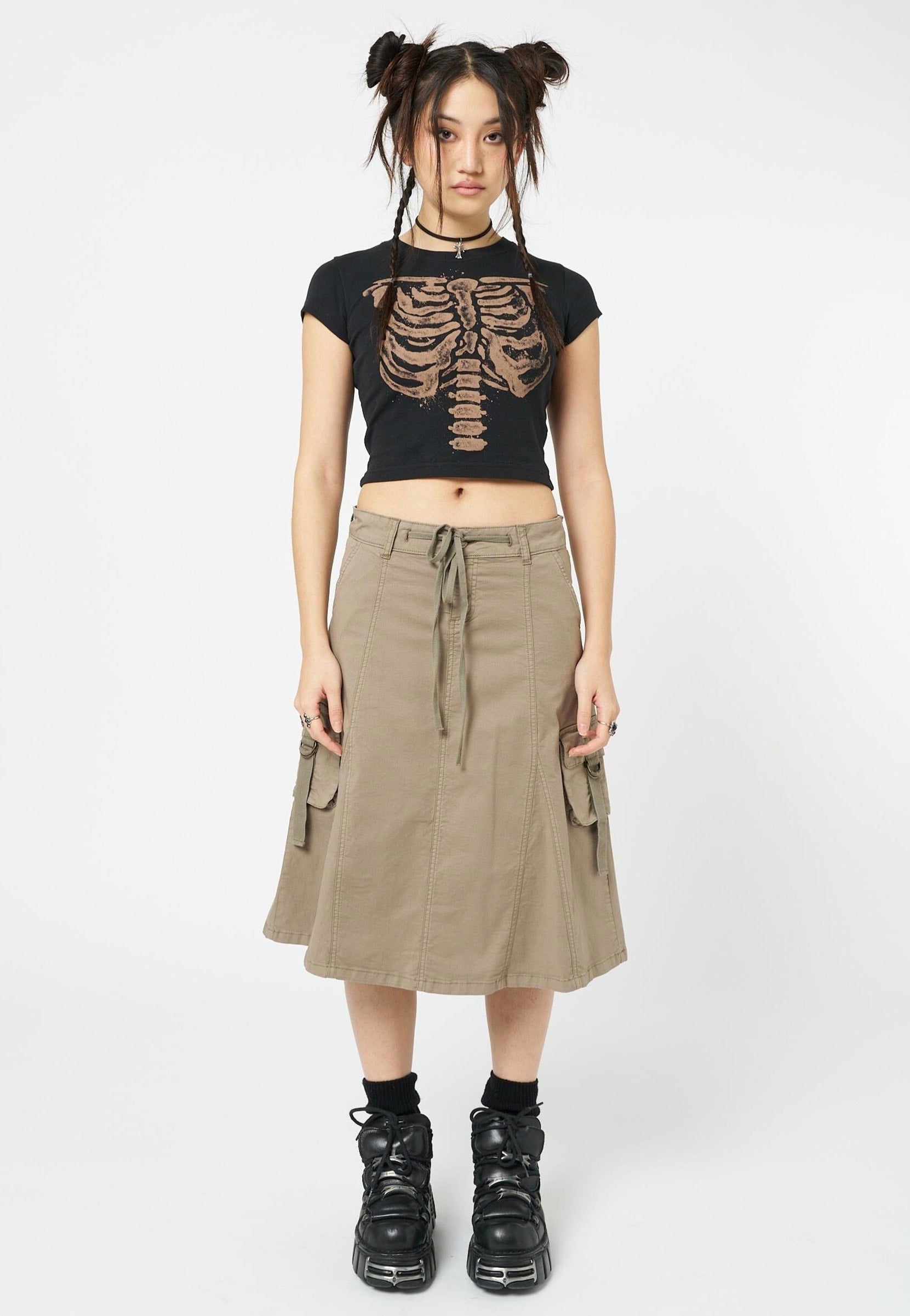 Minga London - Skeleton Black Graphic Print Baby Black - T-Shirt | Women-Image