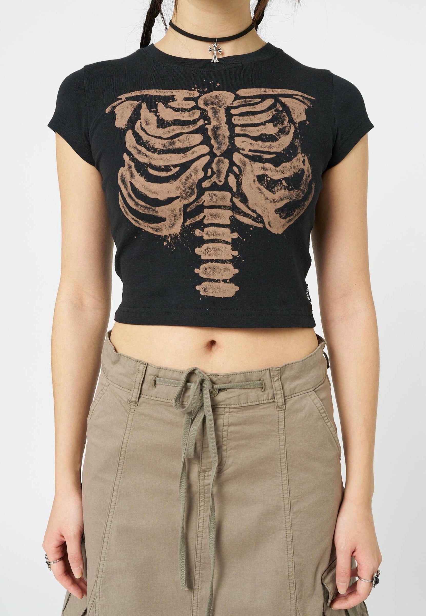 Minga London - Skeleton Black Graphic Print Baby Black - T-Shirt | Women-Image