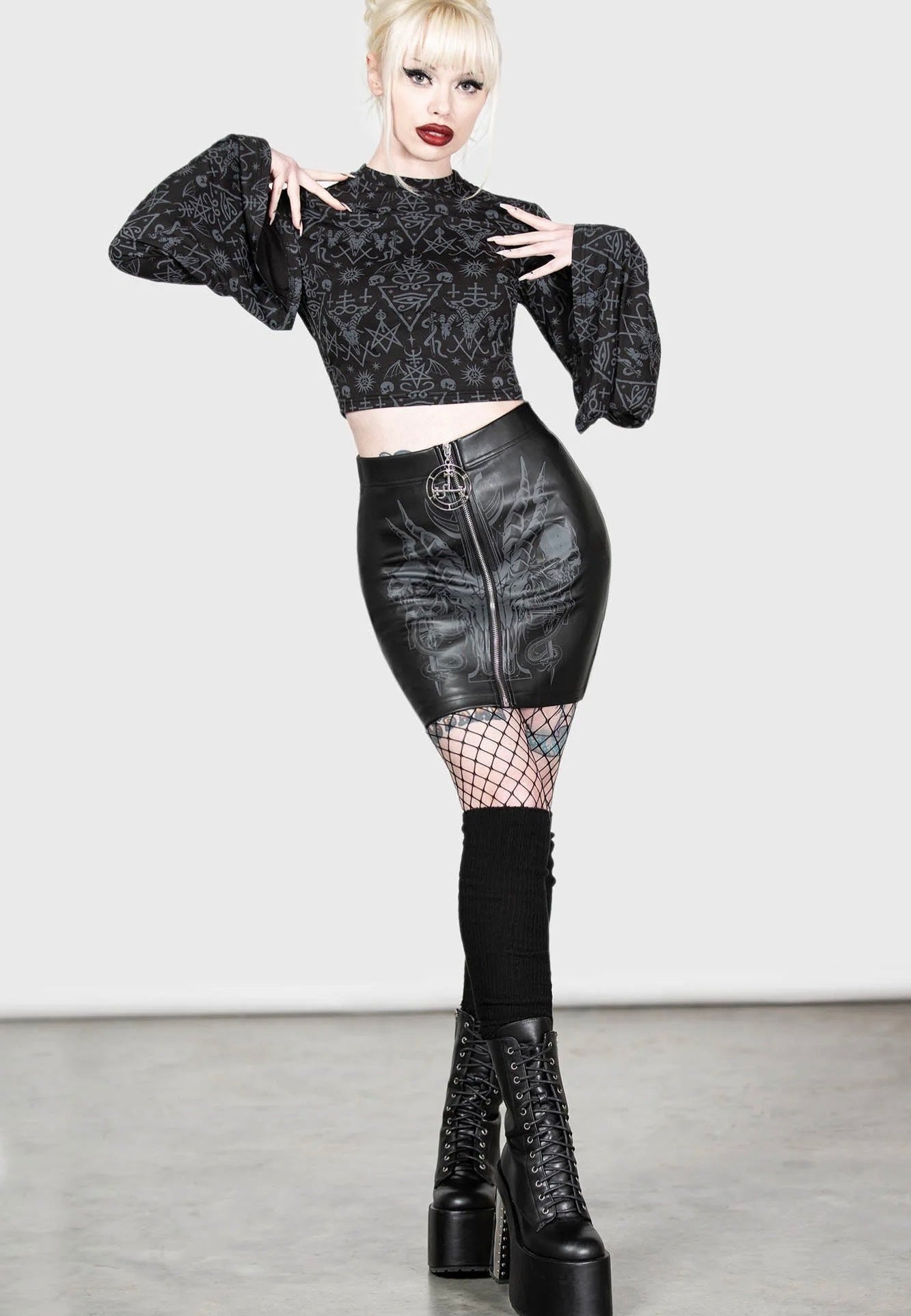 Killstar - Scarlet Flame Mini Black - Skirt | Women-Image