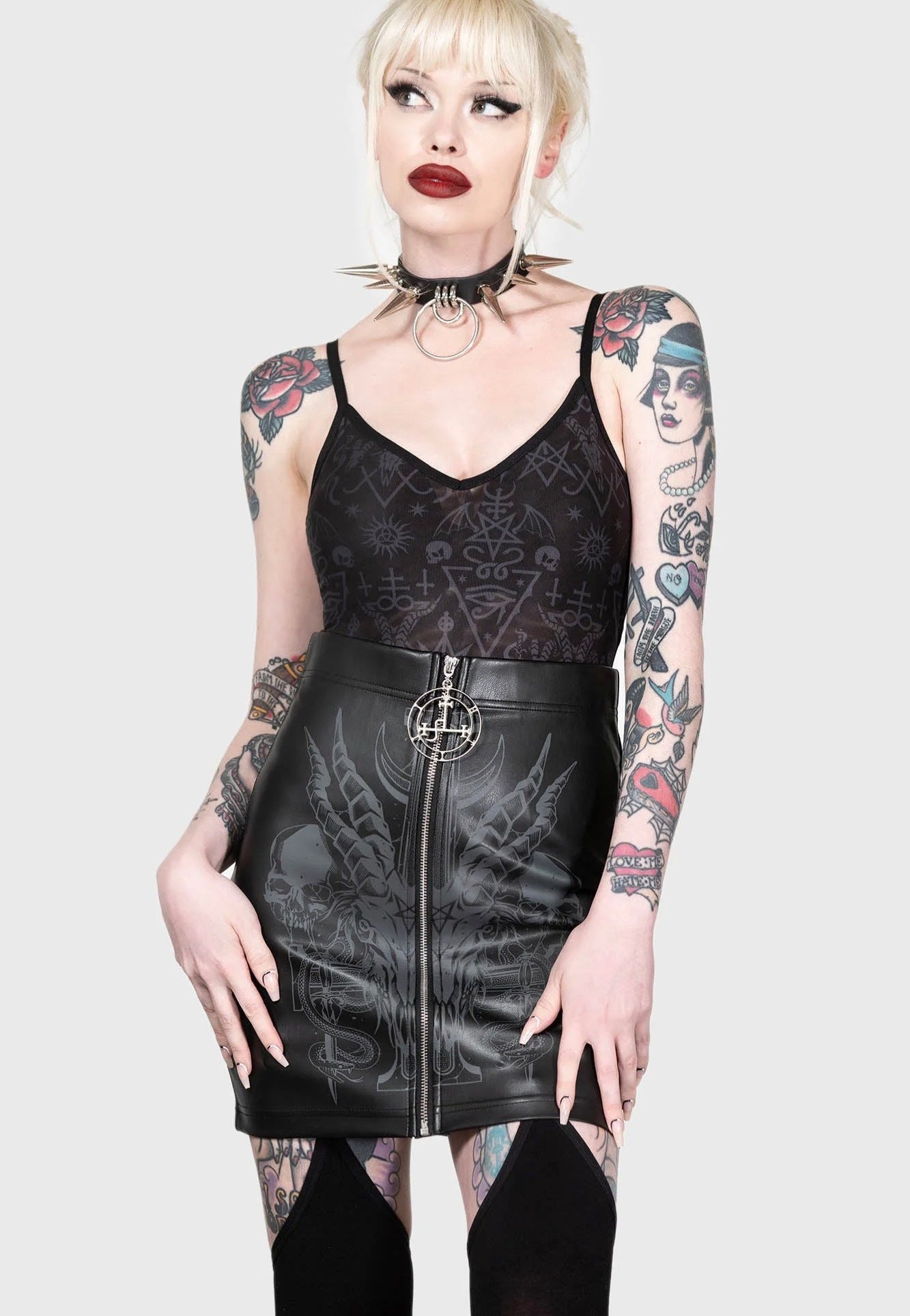 Killstar - Scarlet Flame Mini Black - Skirt | Women-Image