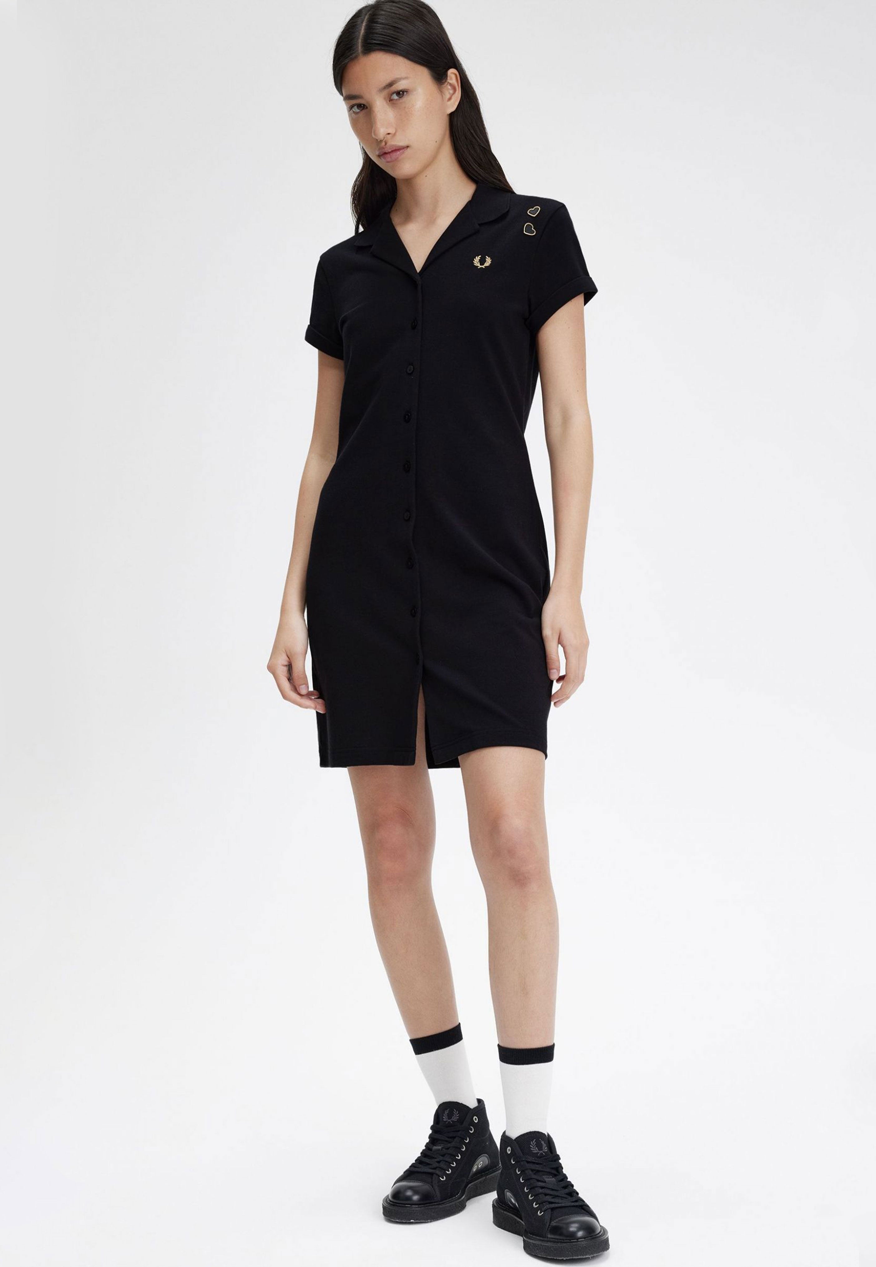 Fred Perry x Amy Winehouse - Button Thru Pique Shirt Black - Dress | Women-Image