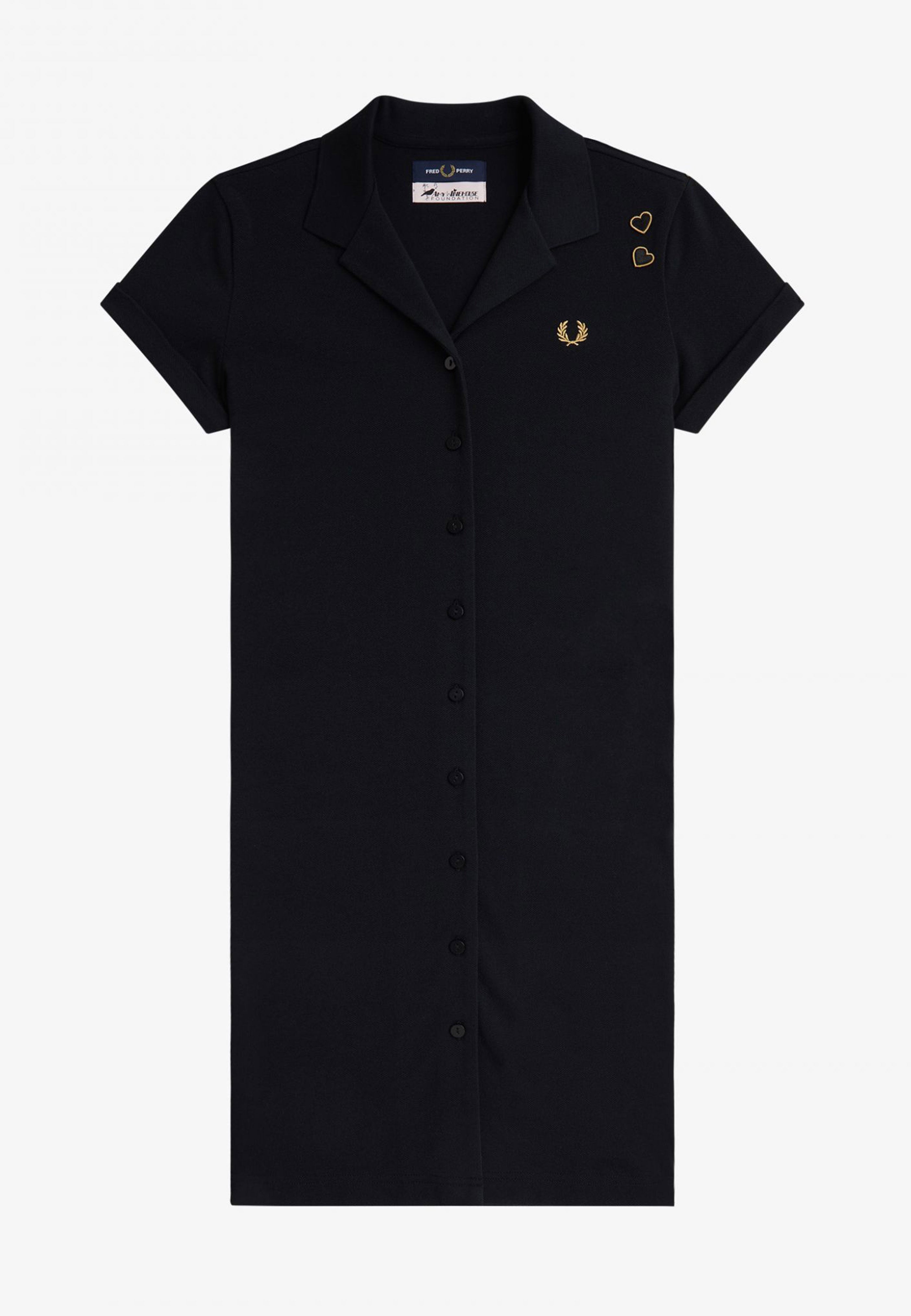 Fred Perry x Amy Winehouse - Button Thru Pique Shirt Black - Dress | Women-Image