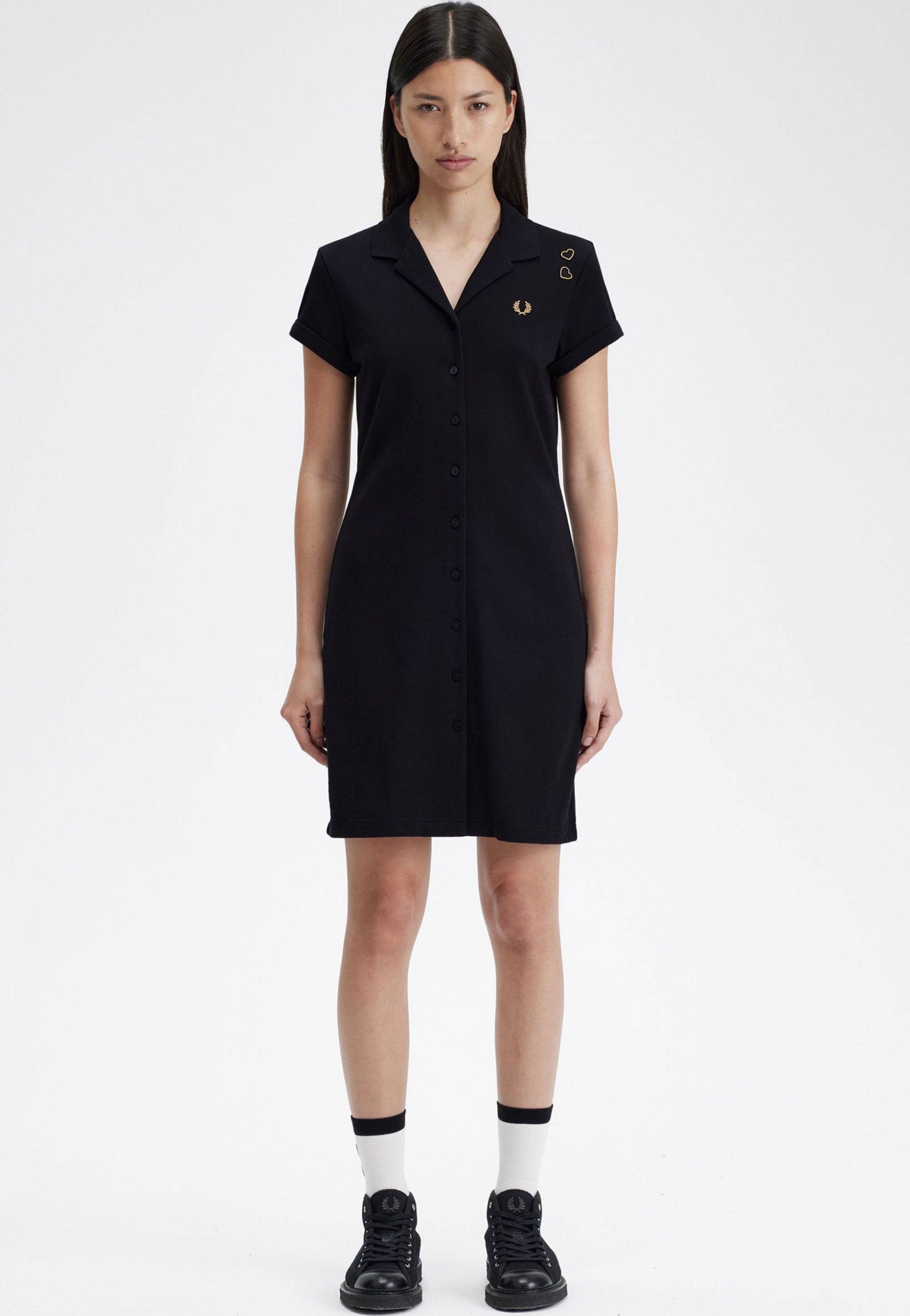 Fred Perry x Amy Winehouse - Button Thru Pique Shirt Black - Dress | Women-Image