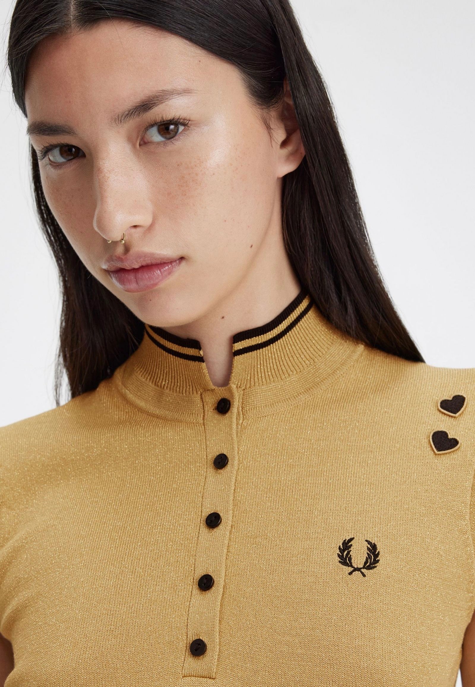 Fred Perry x Amy Winehouse - Metallic Knitted 1964 Gold - Dress | Women-Image