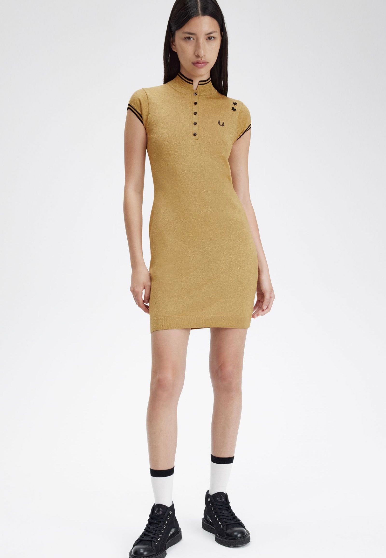 Fred Perry x Amy Winehouse - Metallic Knitted 1964 Gold - Dress | Women-Image