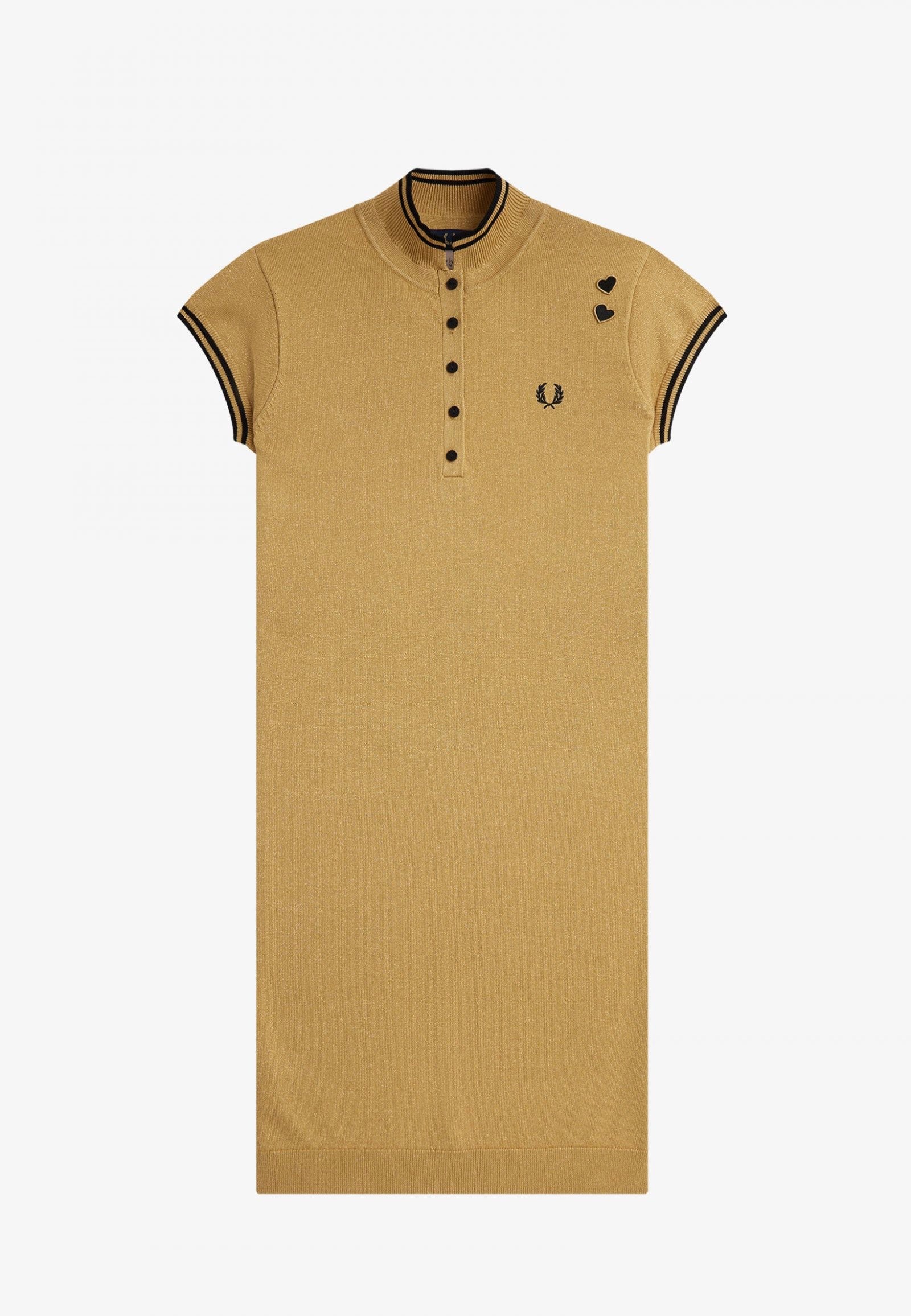 Fred Perry x Amy Winehouse - Metallic Knitted 1964 Gold - Dress | Women-Image