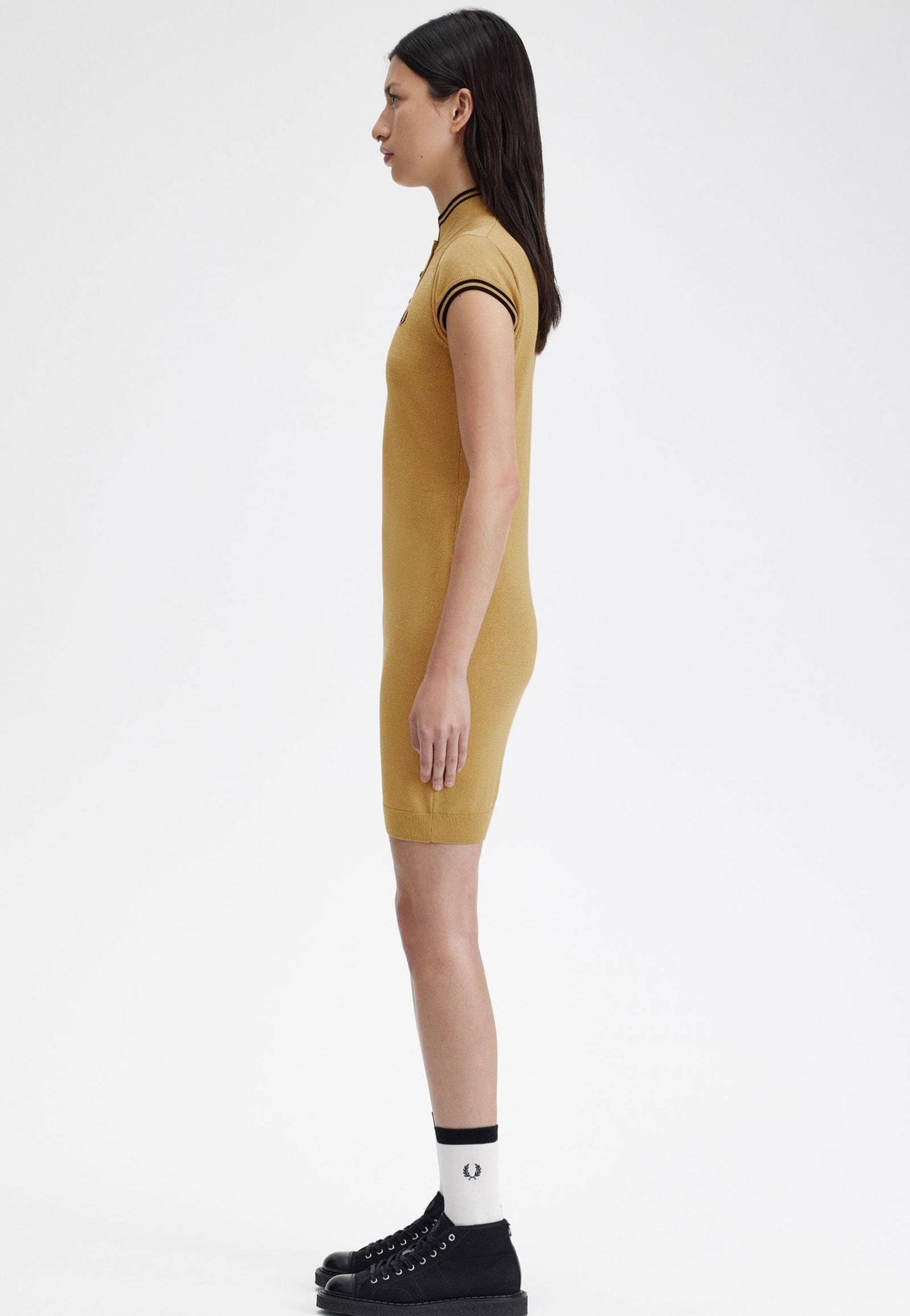 Fred Perry x Amy Winehouse - Metallic Knitted 1964 Gold - Dress | Women-Image