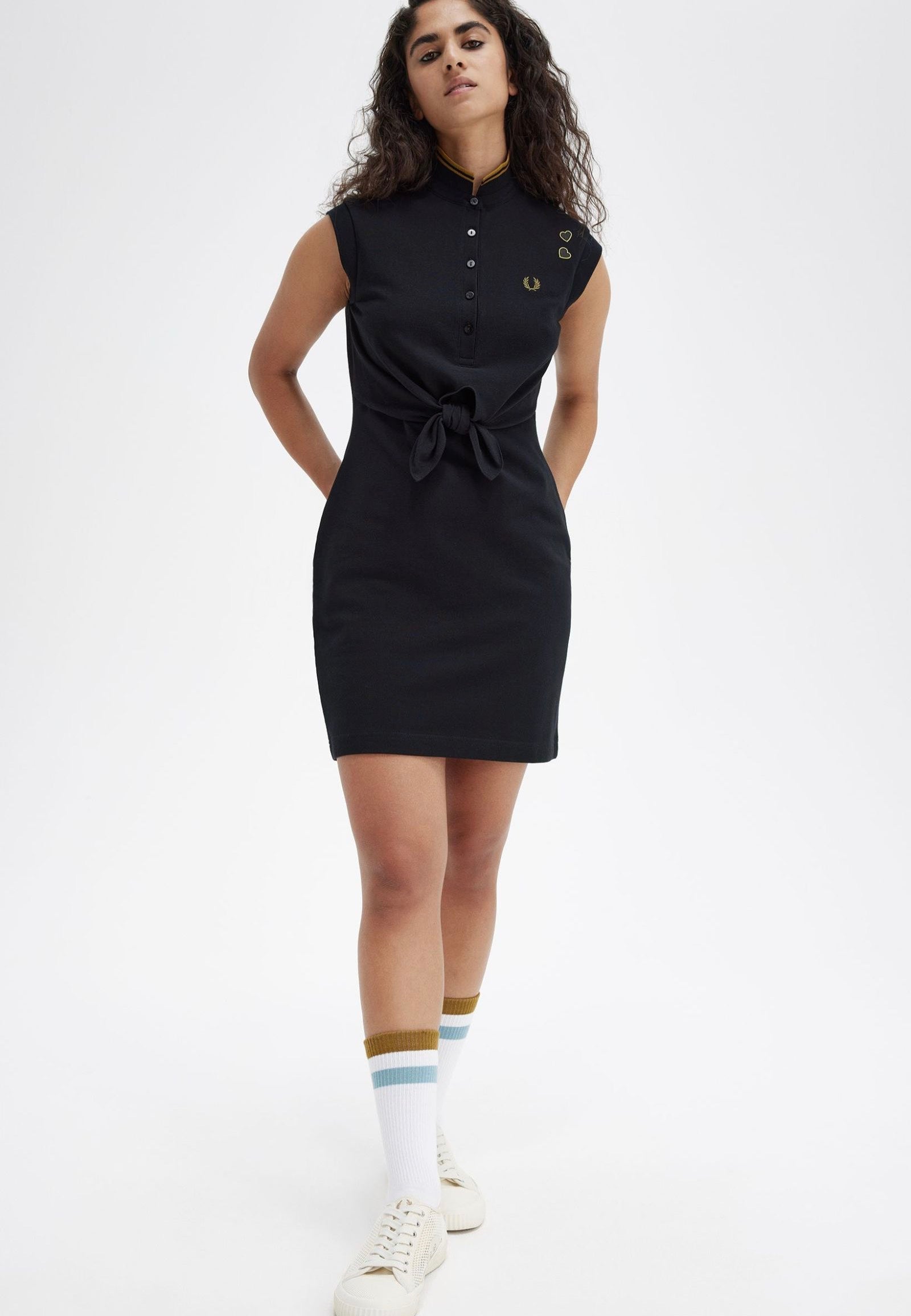 Fred Perry x Amy Winehouse - Tie Front Pique Black - Dress | Women-Image