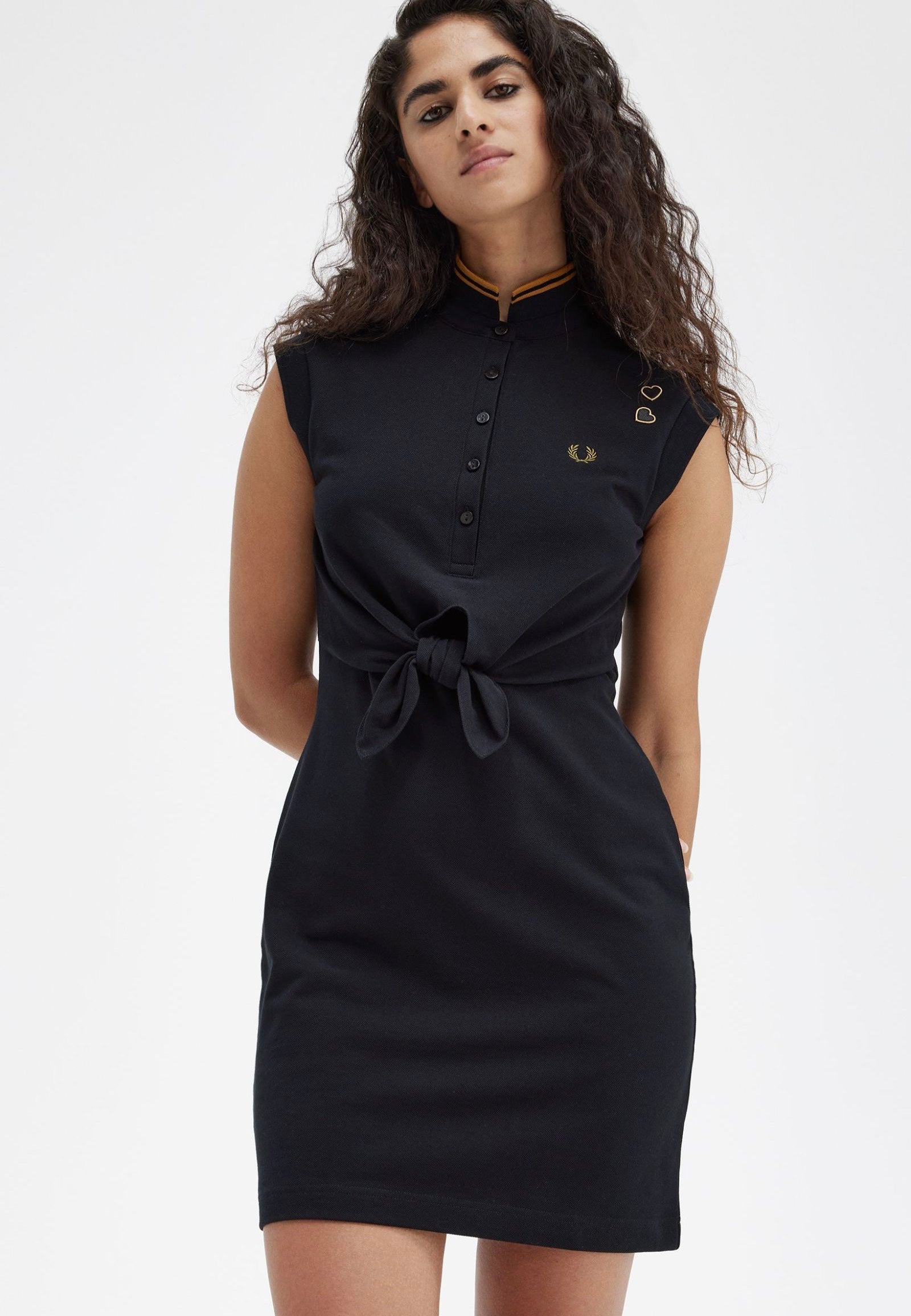 Fred Perry x Amy Winehouse - Tie Front Pique Black - Dress | Women-Image