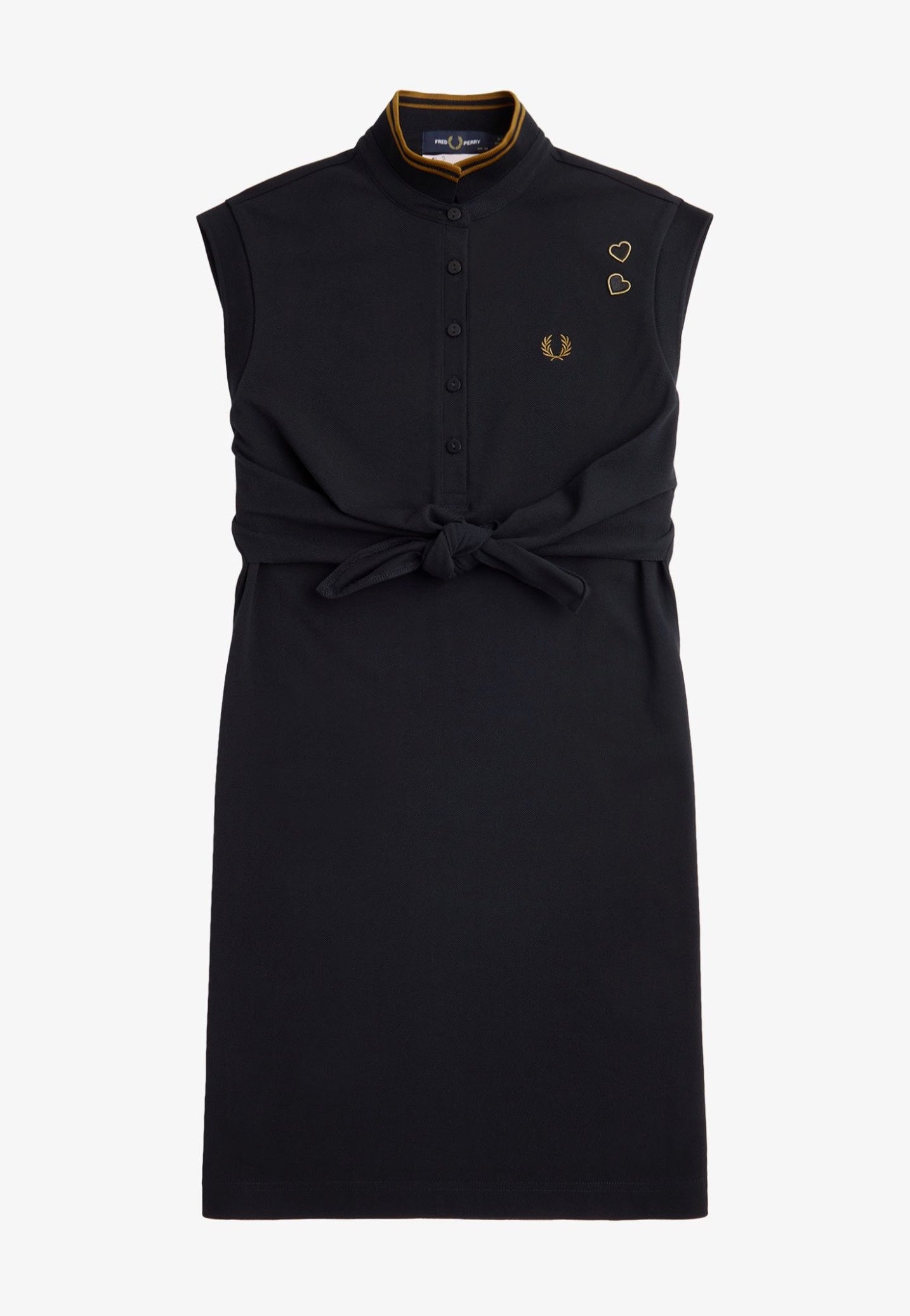 Fred Perry x Amy Winehouse - Tie Front Pique Black - Dress | Women-Image