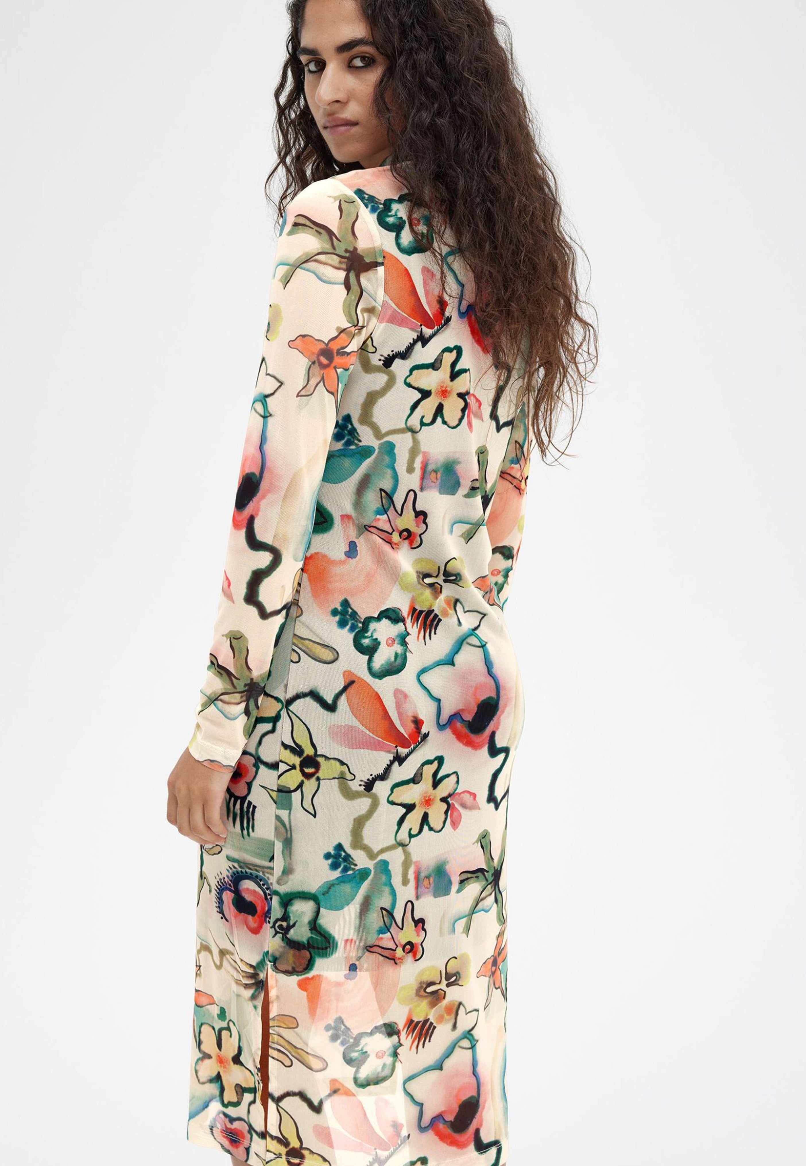 Fred Perry x Amy Winehouse - Printed Mesh Mock Neck Silky Peach - Dress | Women-Image