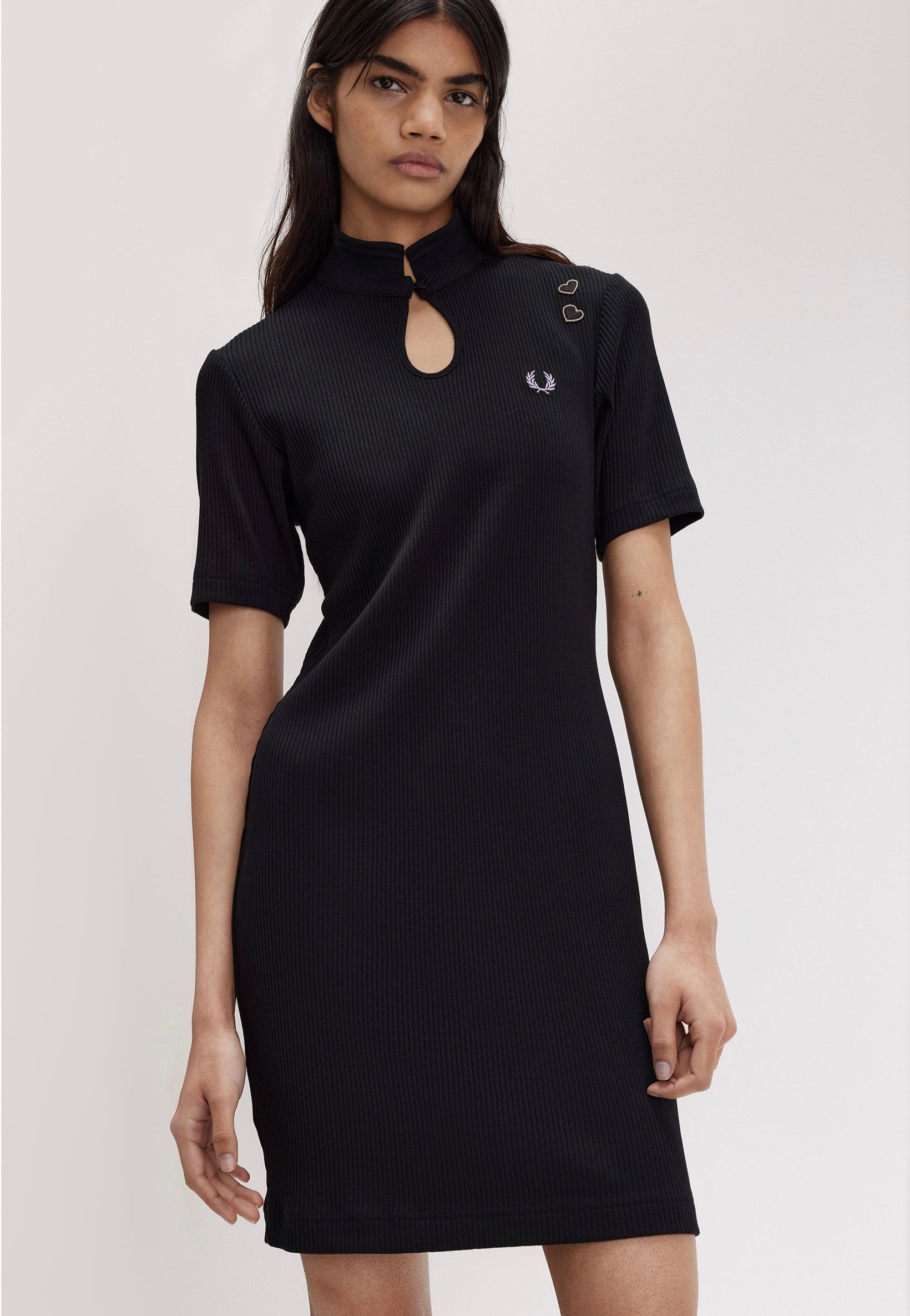 Fred Perry x Amy Winehouse - Ribbed Polo Black - Dress | Women-Image