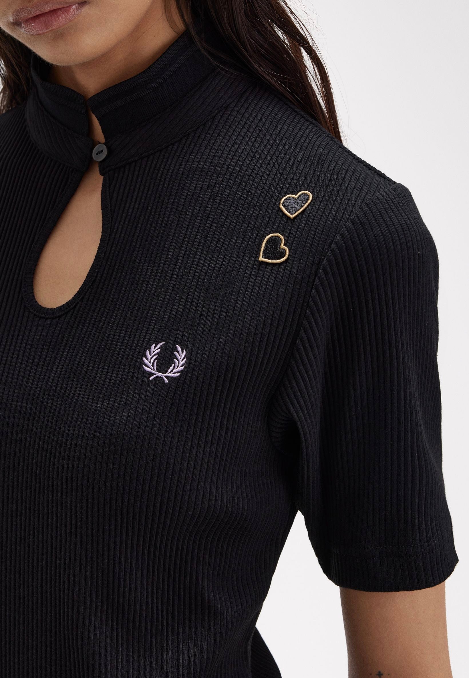 Fred Perry x Amy Winehouse - Ribbed Polo Black - Dress | Women-Image