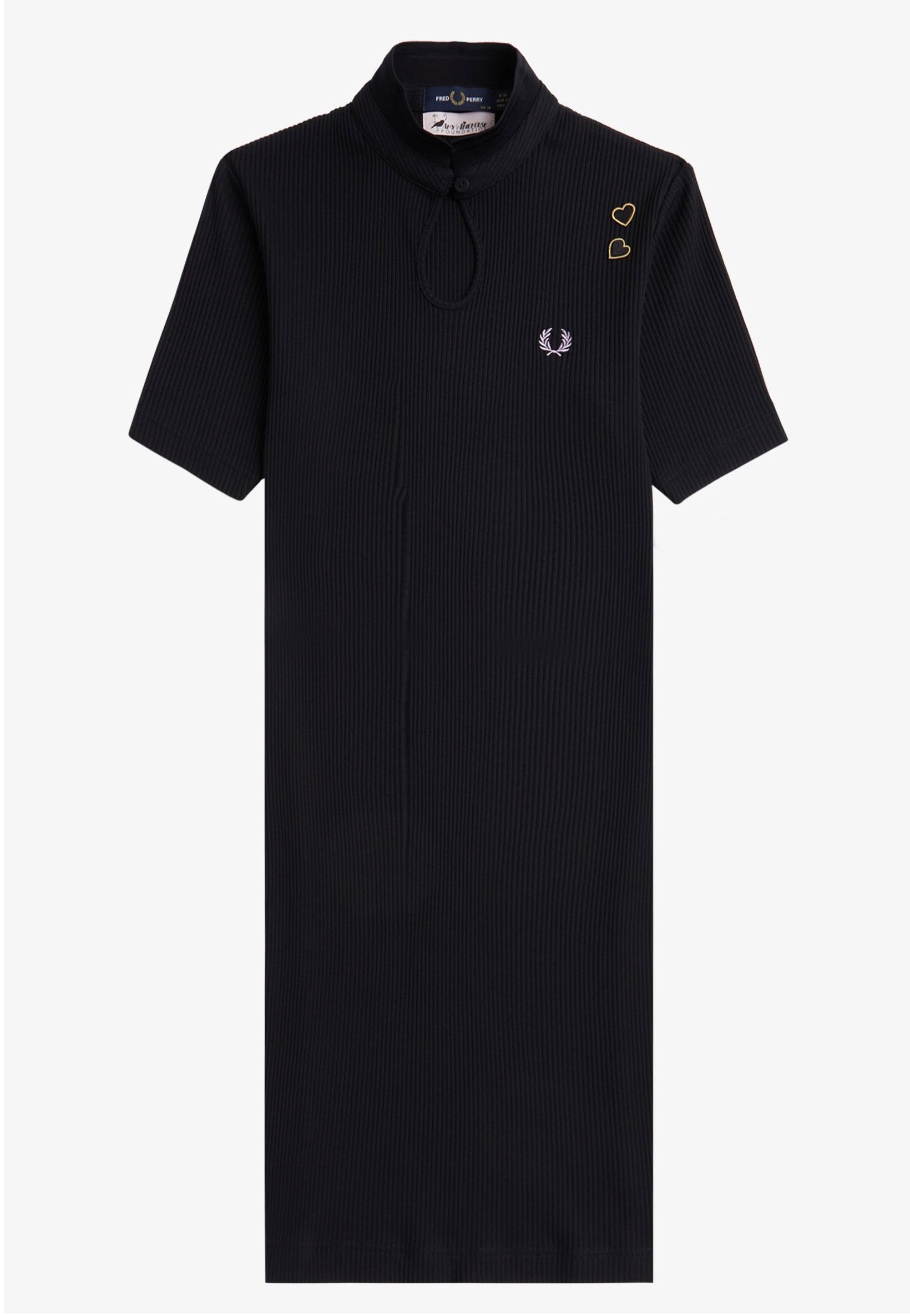 Fred Perry x Amy Winehouse - Ribbed Polo Black - Dress | Women-Image