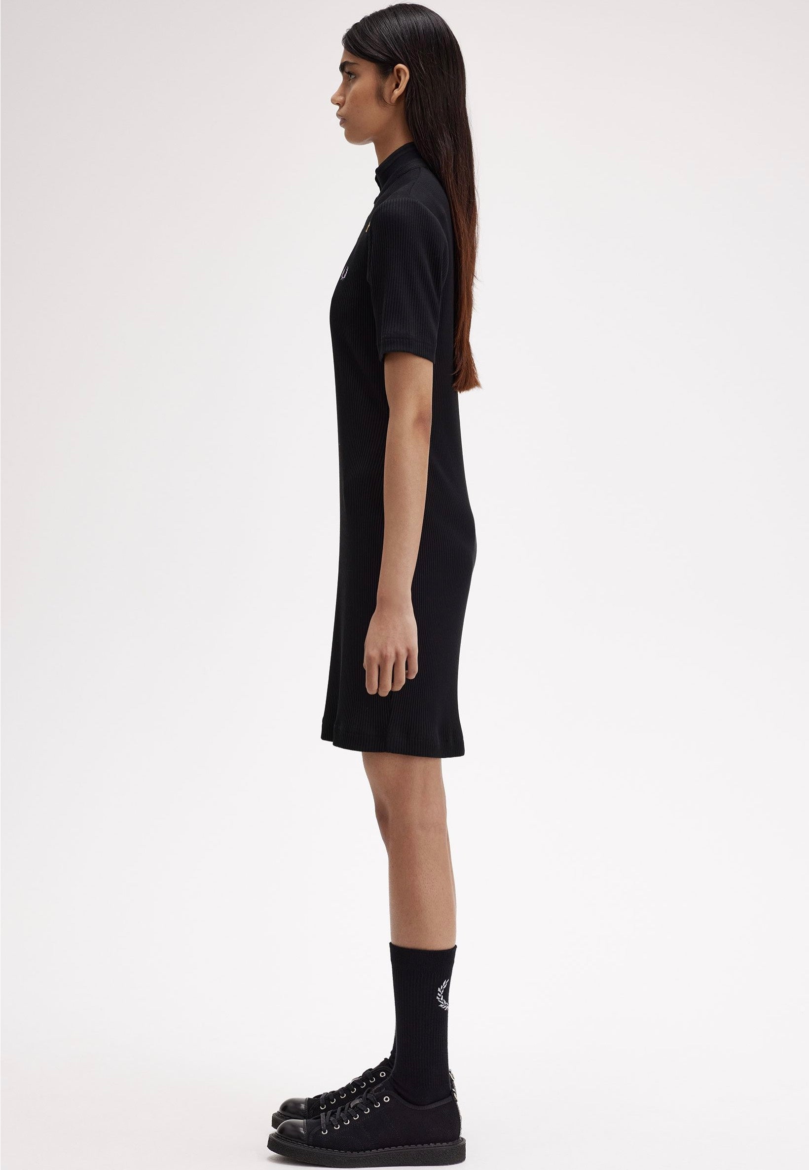 Fred Perry x Amy Winehouse - Ribbed Polo Black - Dress | Women-Image