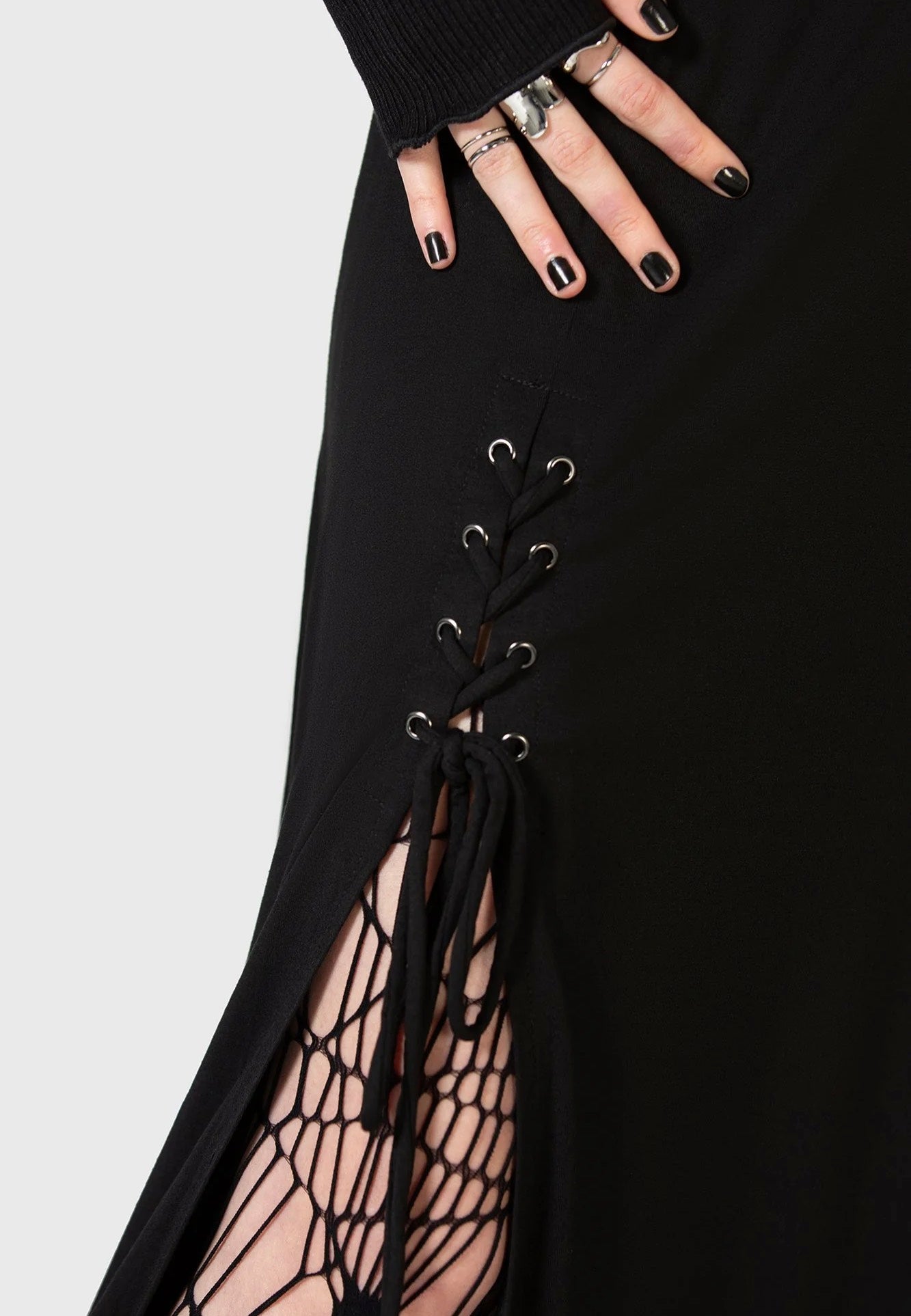 Killstar x Kihilist - Secretly Weep Maxi Black - Skirt | Women-Image