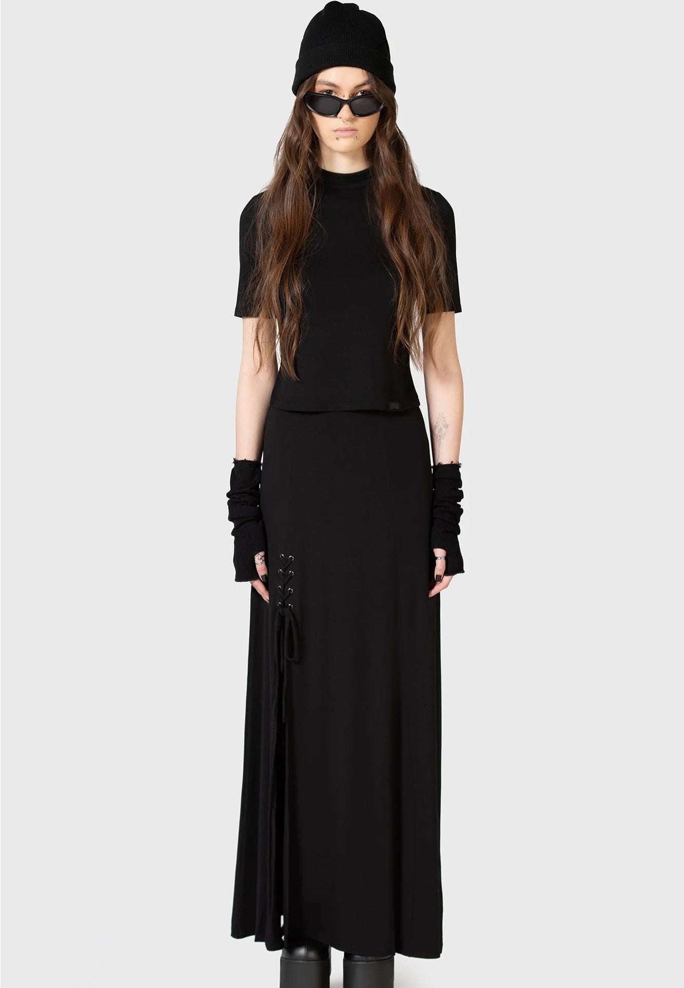 Killstar x Kihilist - Secretly Weep Maxi Black - Skirt | Women-Image