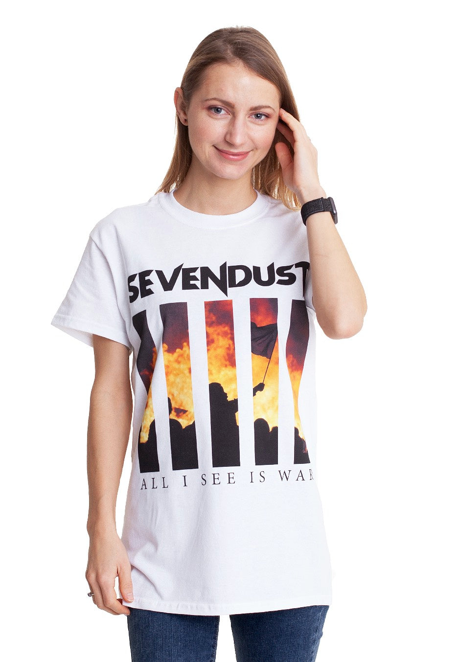 Sevendust - New All I See Is War White - T-Shirt | Women-Image